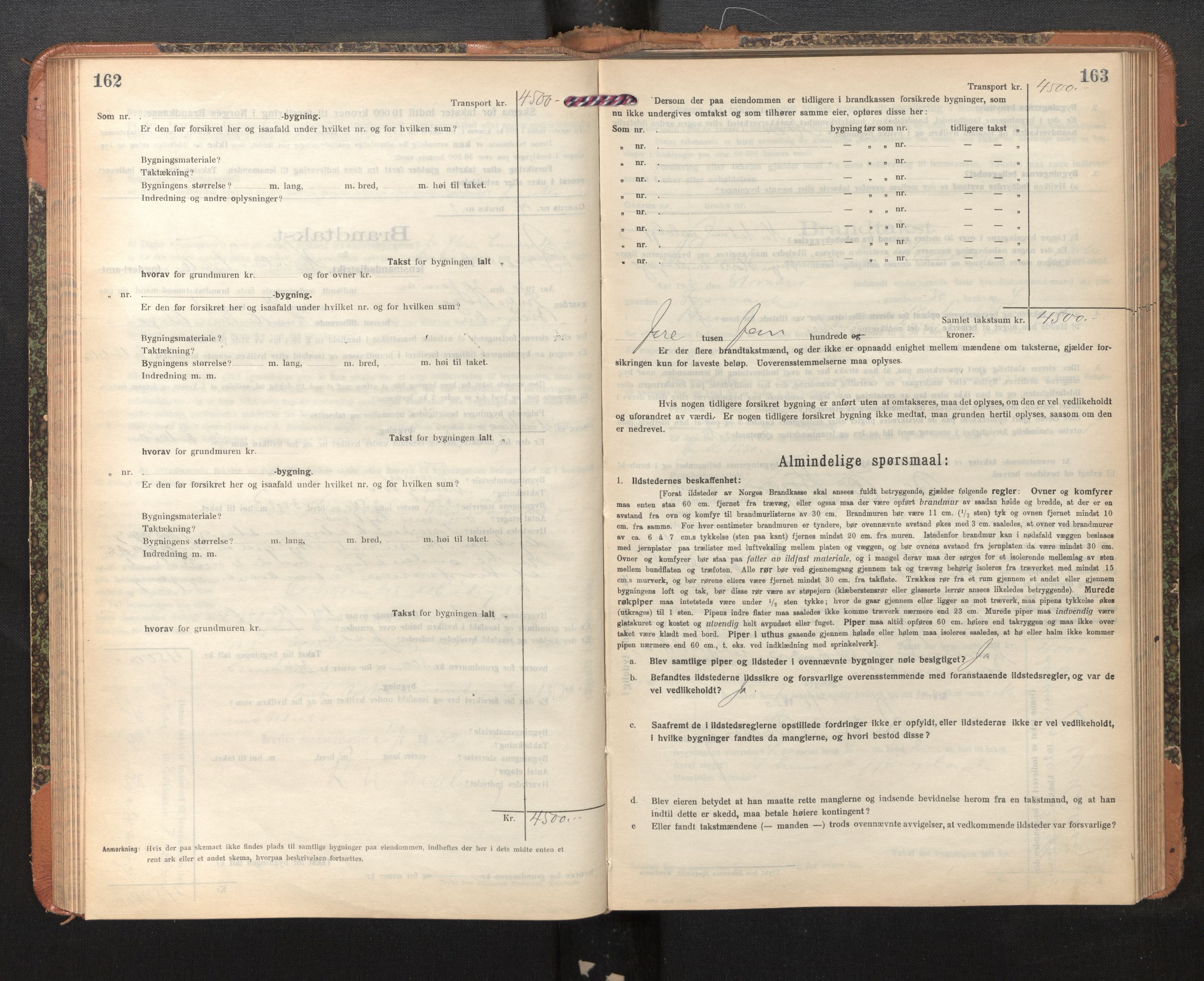 Lensmannen i Bruvik, AV/SAB-A-31301/0012/L0009: Branntakstprotokoll, skjematakst, 1918-1925, p. 162-163