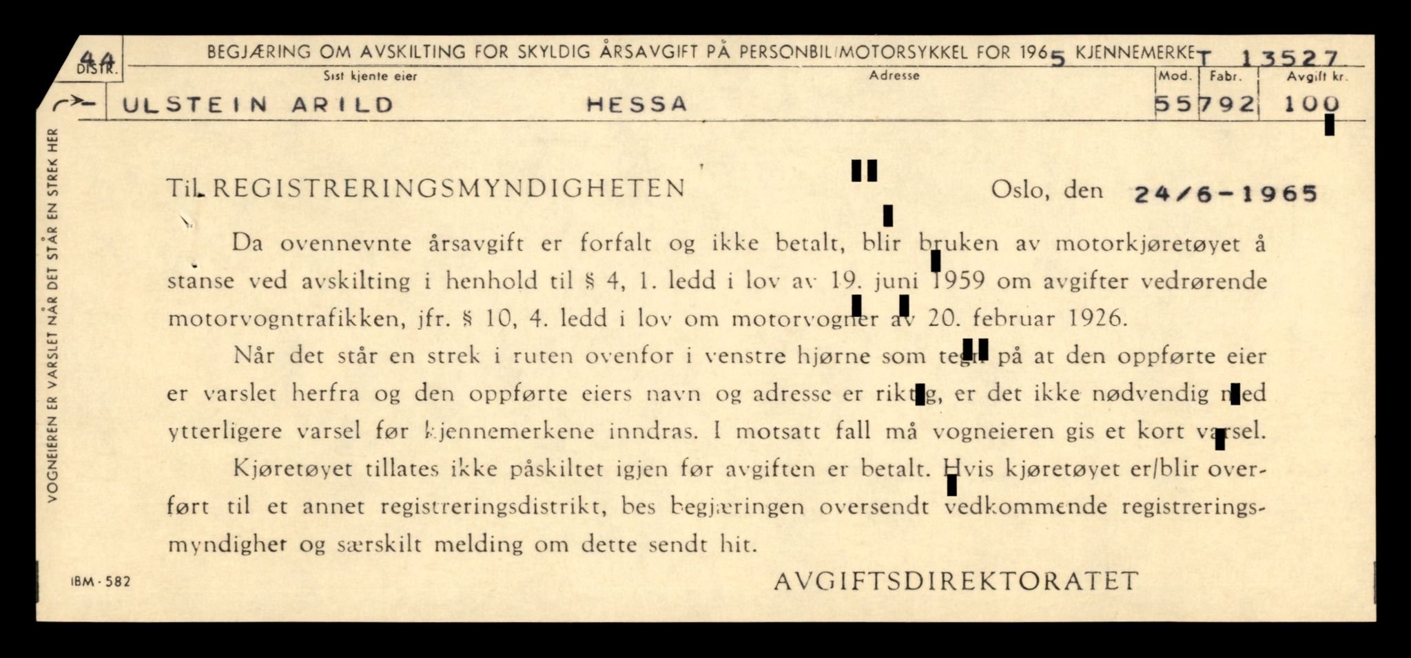 Møre og Romsdal vegkontor - Ålesund trafikkstasjon, AV/SAT-A-4099/F/Fe/L0039: Registreringskort for kjøretøy T 13361 - T 13530, 1927-1998, p. 2919