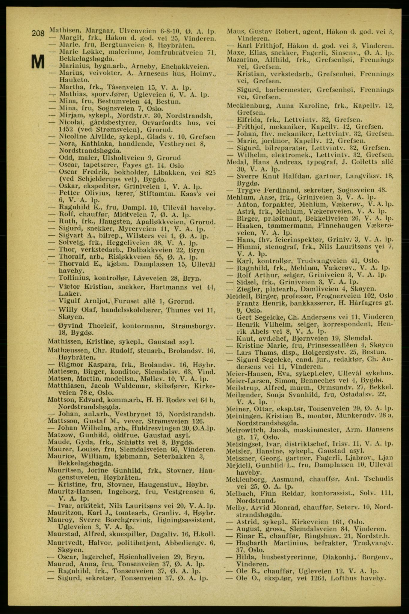 Aker adressebok/adressekalender, PUBL/001/A/005: Aker adressebok, 1934-1935, p. 208