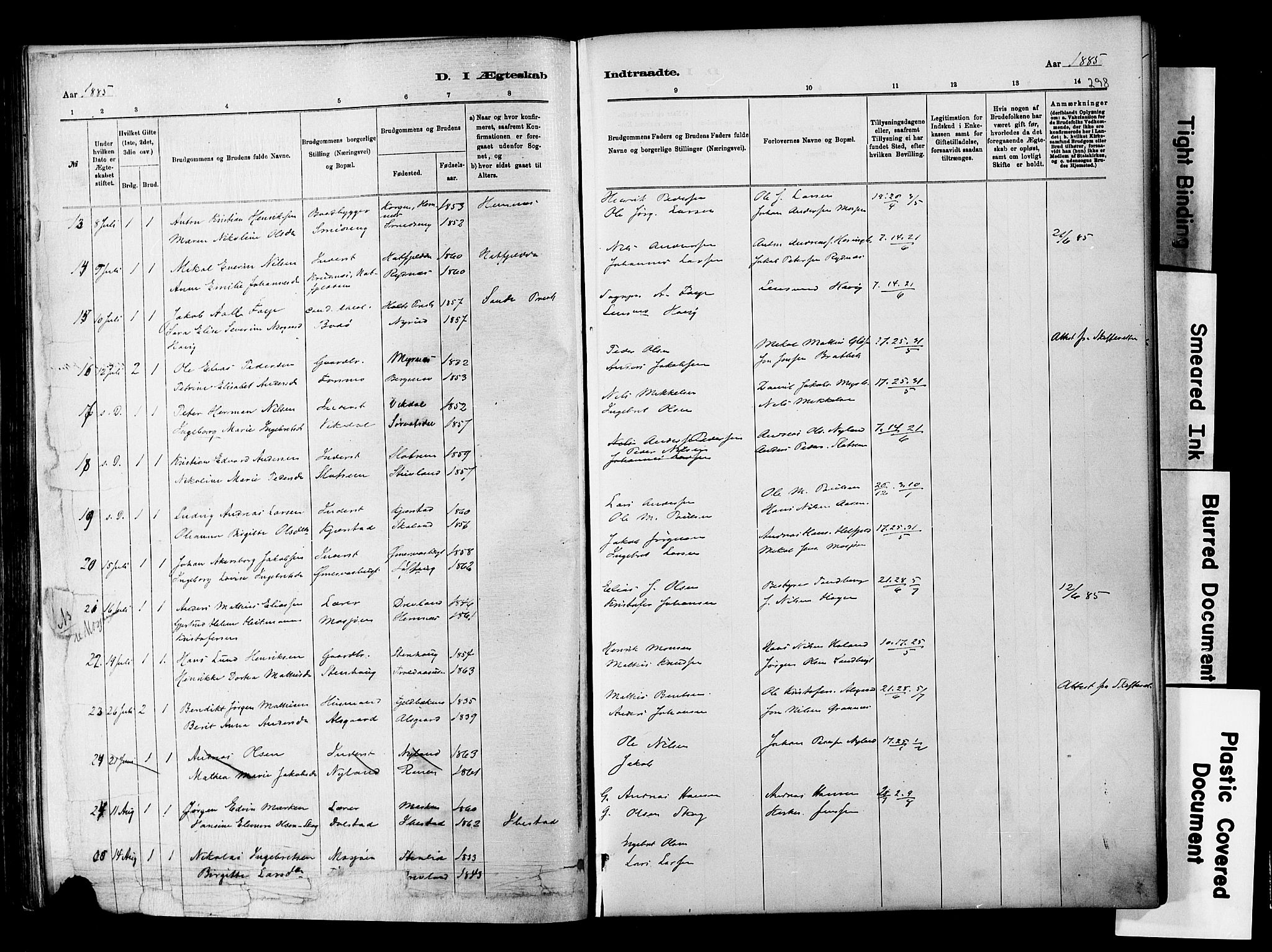 Ministerialprotokoller, klokkerbøker og fødselsregistre - Nordland, SAT/A-1459/820/L0295: Parish register (official) no. 820A16, 1880-1896, p. 298