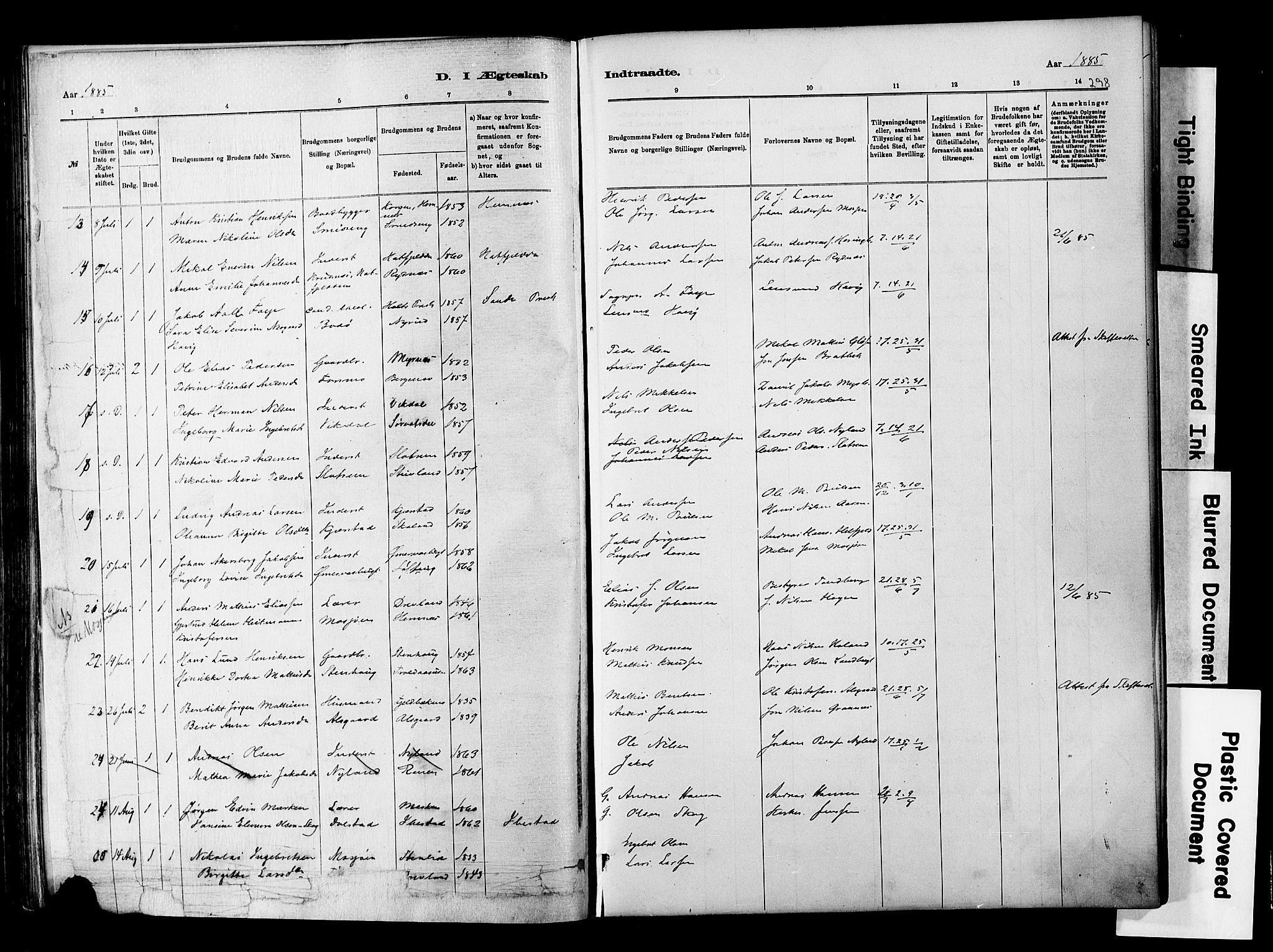 Ministerialprotokoller, klokkerbøker og fødselsregistre - Nordland, AV/SAT-A-1459/820/L0295: Parish register (official) no. 820A16, 1880-1896, p. 298