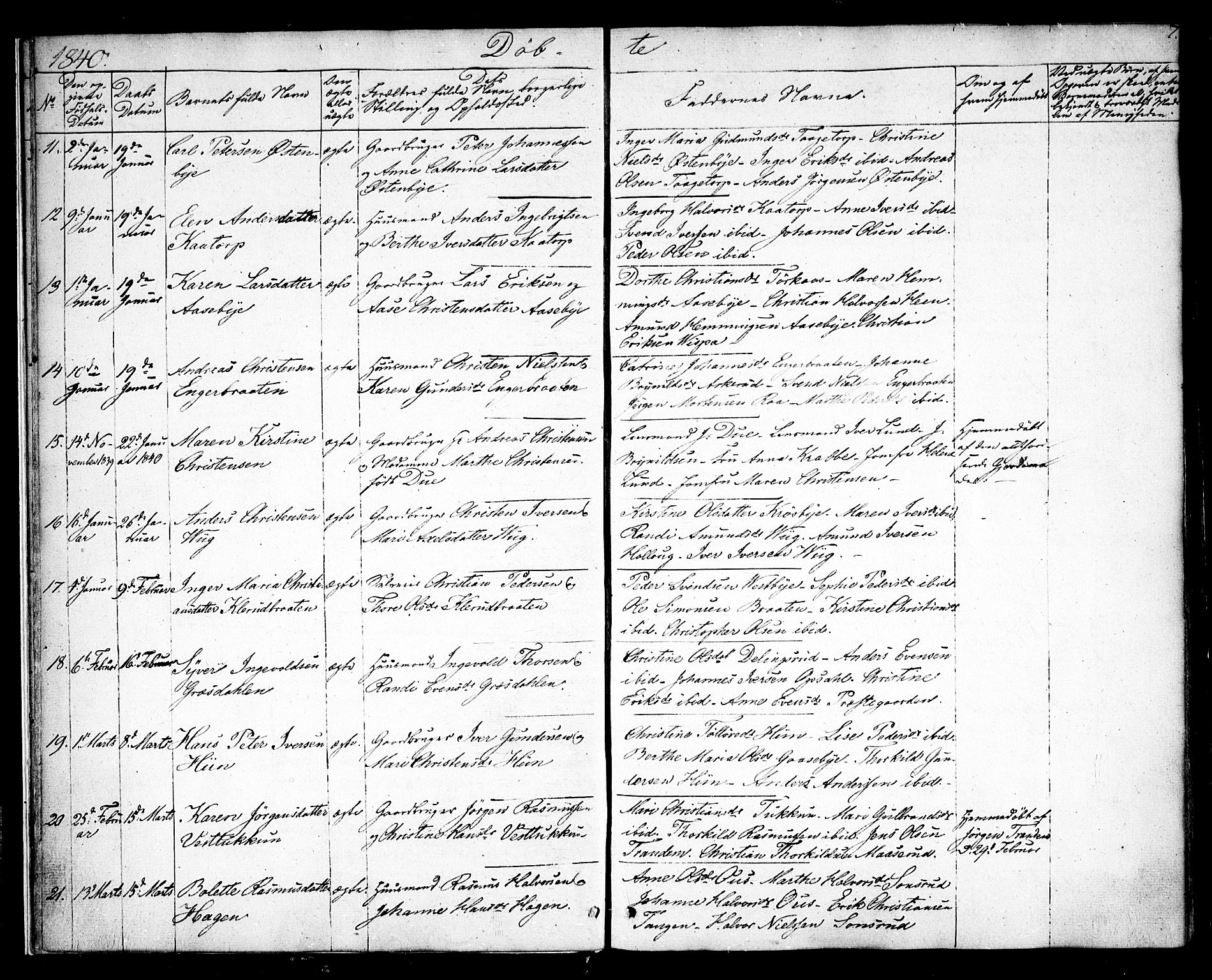 Rødenes prestekontor Kirkebøker, AV/SAO-A-2005/F/Fa/L0005: Parish register (official) no. I 5, 1838-1849, p. 7