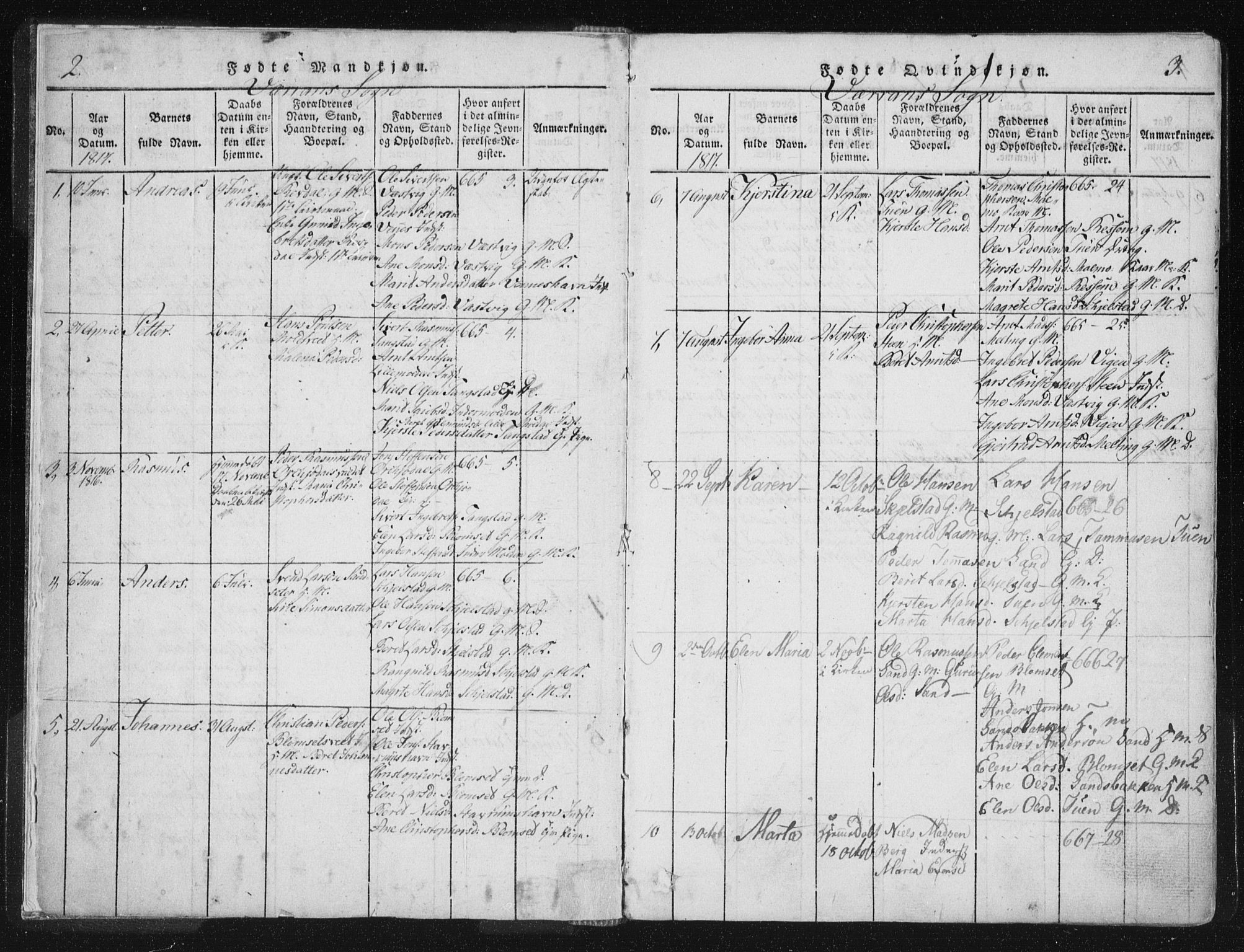 Ministerialprotokoller, klokkerbøker og fødselsregistre - Nord-Trøndelag, AV/SAT-A-1458/744/L0417: Parish register (official) no. 744A01, 1817-1842, p. 2-3