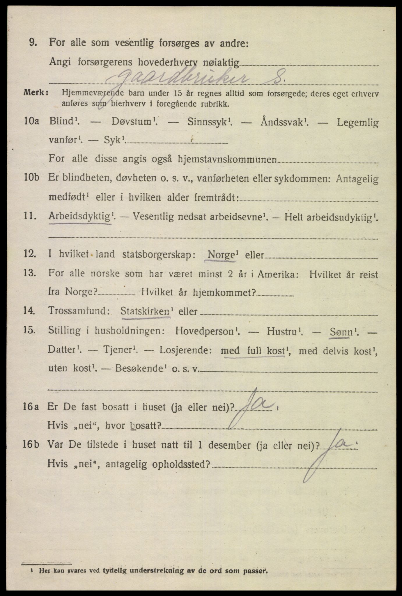 SAK, 1920 census for Kvinesdal, 1920, p. 1356