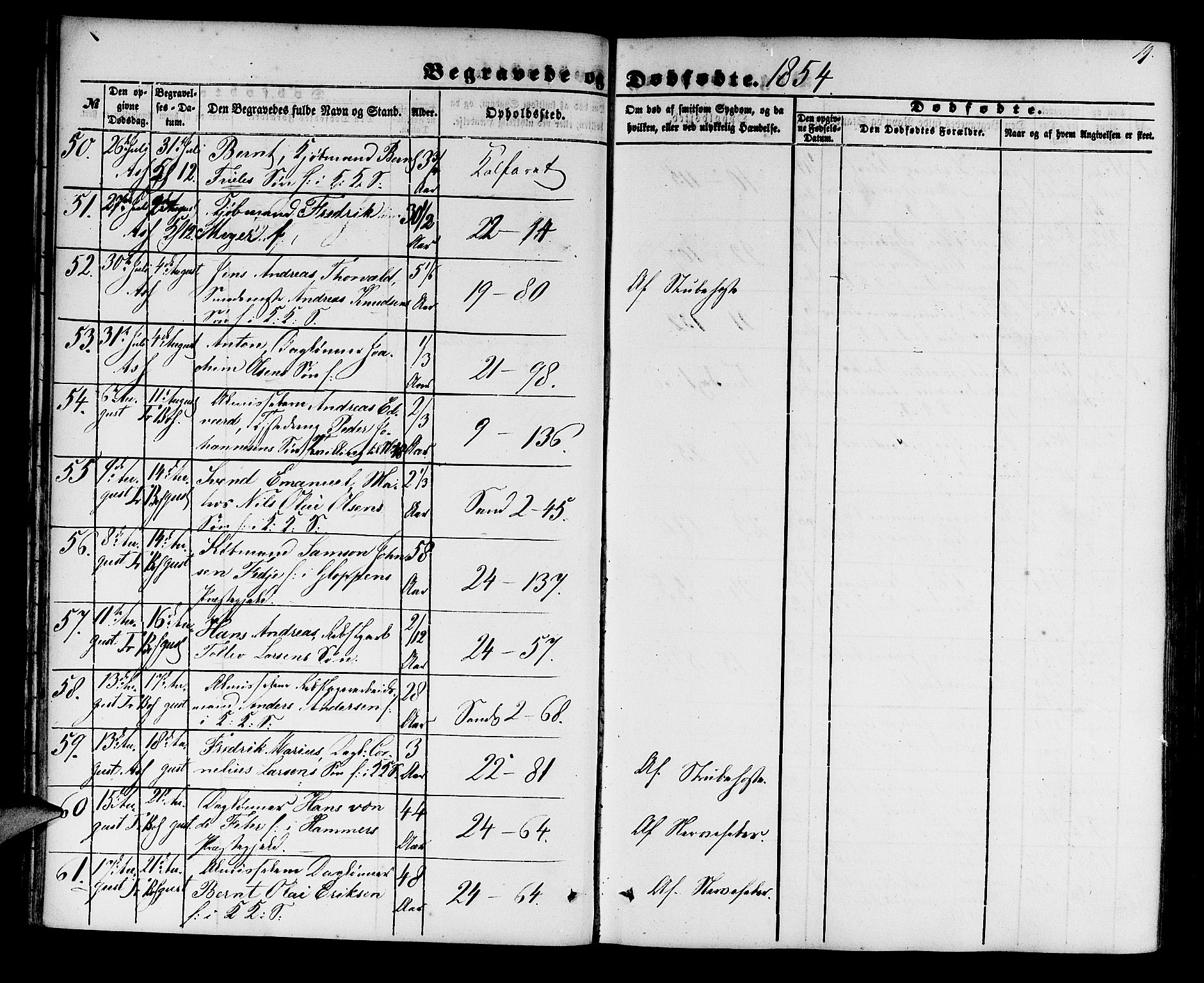 Korskirken sokneprestembete, SAB/A-76101/H/Hab: Parish register (copy) no. E 2, 1851-1871, p. 19