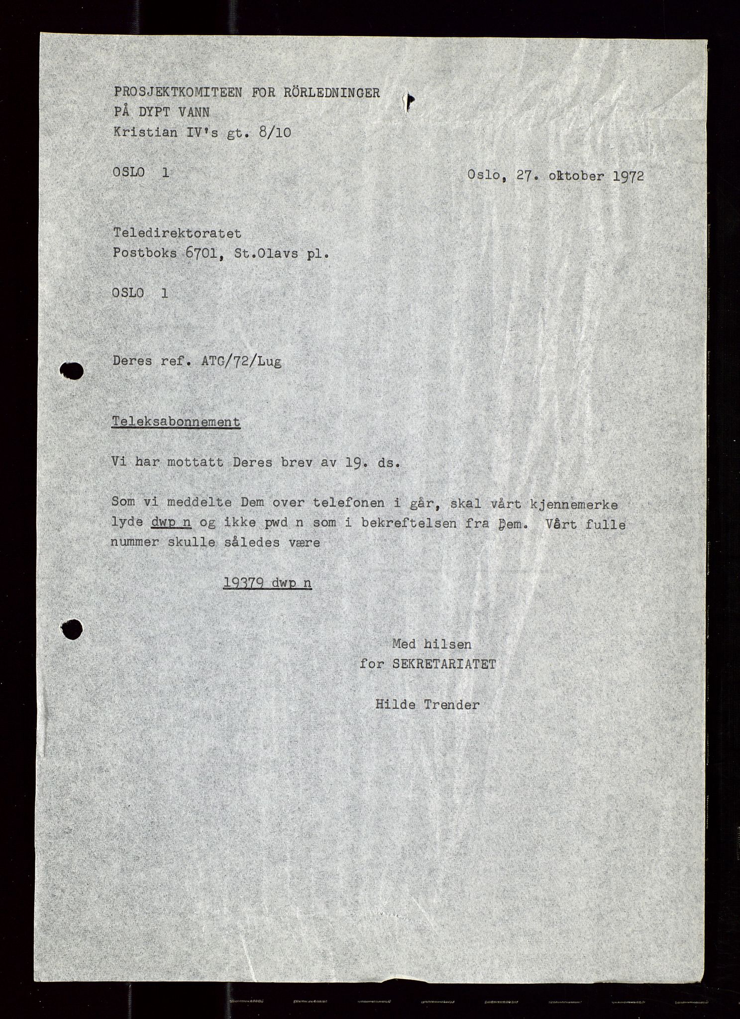 Industridepartementet, Oljekontoret, AV/SAST-A-101348/Di/L0002: DWP, måneds- kvartals- halvårs- og årsrapporter, økonomi, personell, div., 1972-1974, p. 591