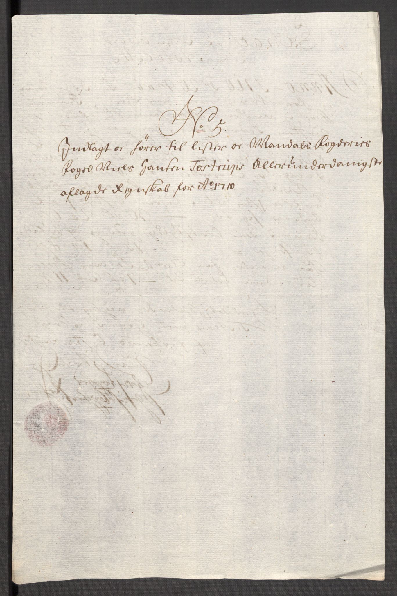 Rentekammeret inntil 1814, Reviderte regnskaper, Fogderegnskap, AV/RA-EA-4092/R43/L2553: Fogderegnskap Lista og Mandal, 1710, p. 35