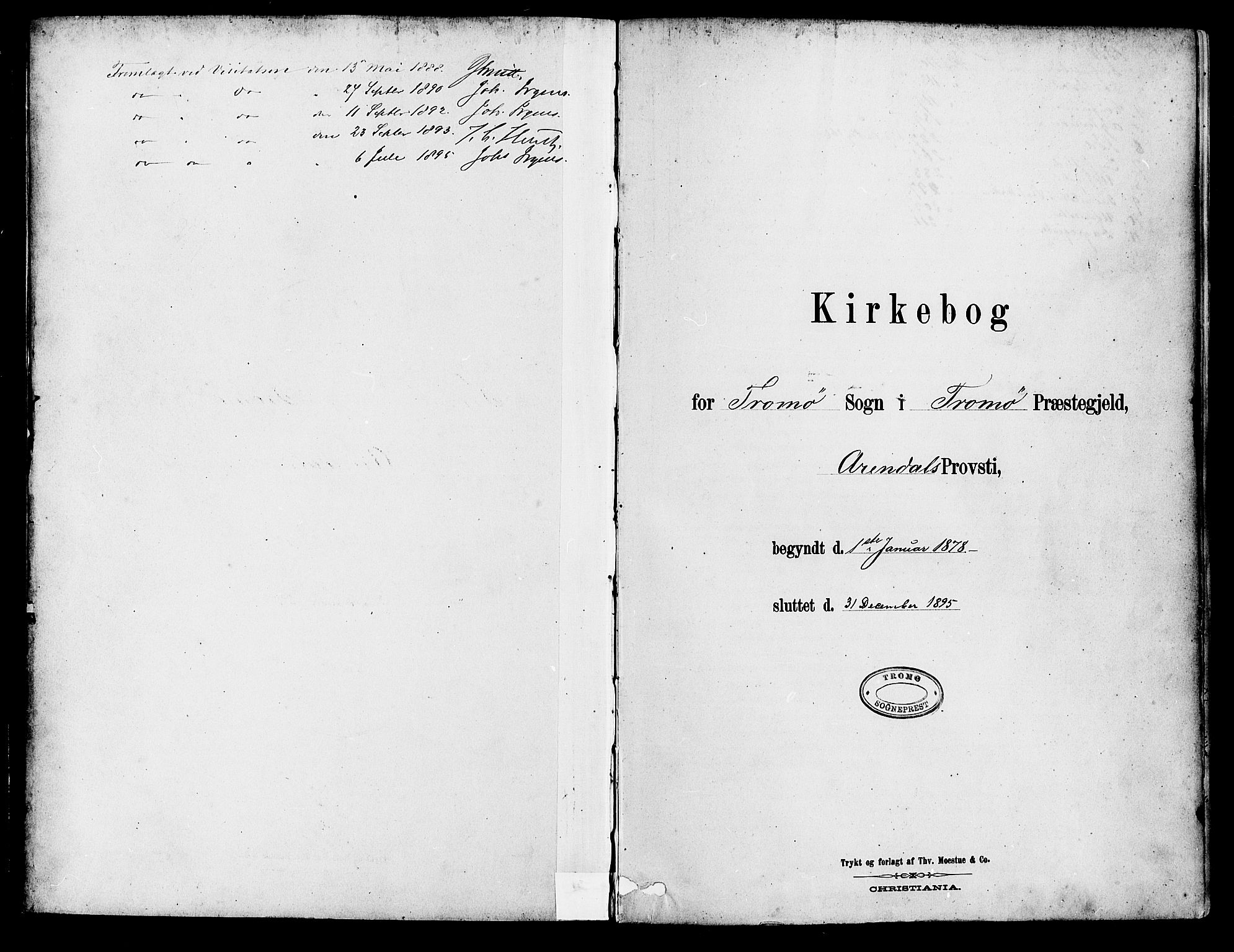 Tromøy sokneprestkontor, SAK/1111-0041/F/Fa/L0009: Parish register (official) no. A 9, 1878-1896