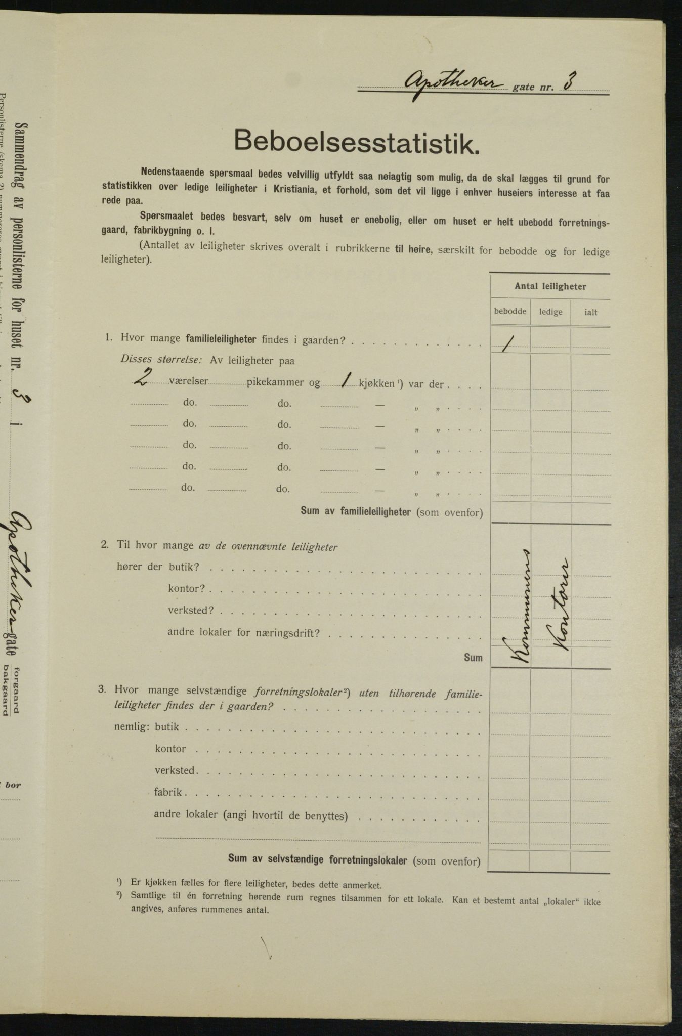 OBA, Municipal Census 1913 for Kristiania, 1913, p. 1320