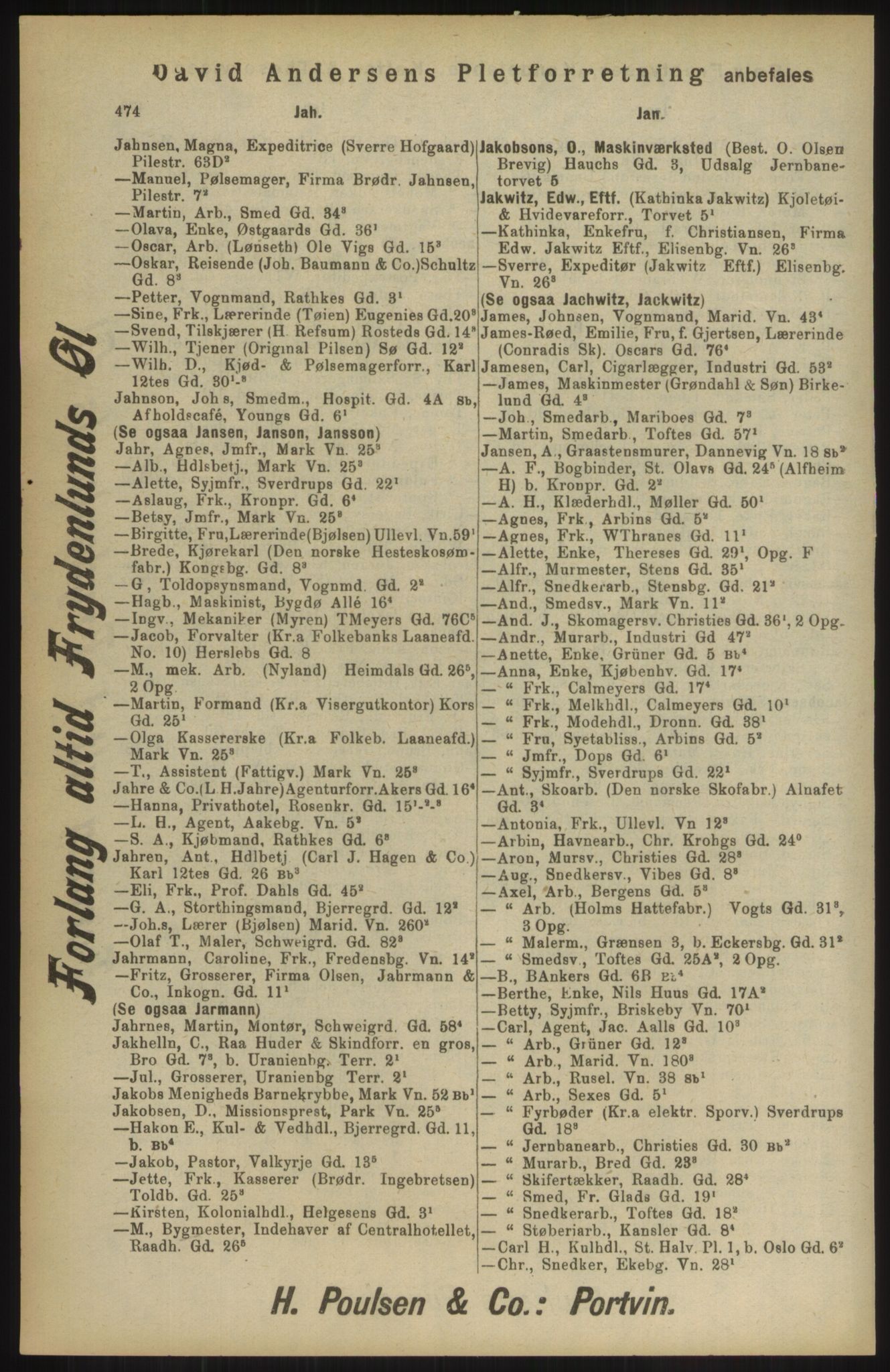 Kristiania/Oslo adressebok, PUBL/-, 1904, p. 474