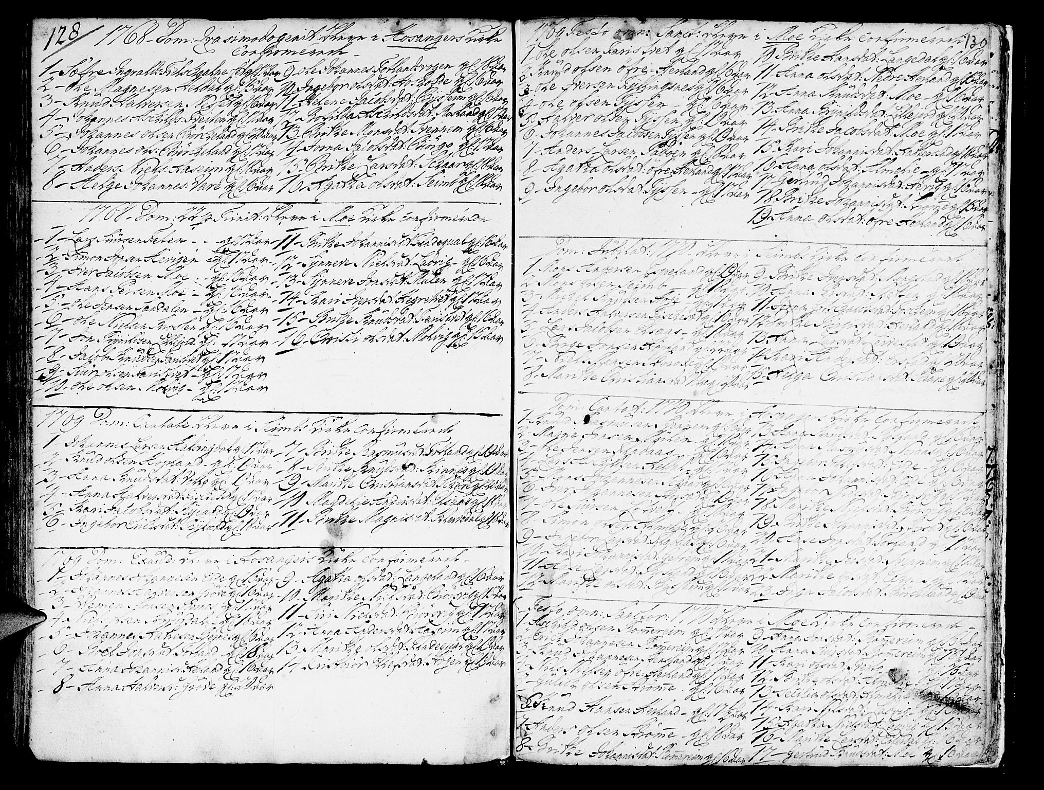 Hosanger sokneprestembete, SAB/A-75801/H/Haa: Parish register (official) no. A 2 /1, 1766-1793, p. 130