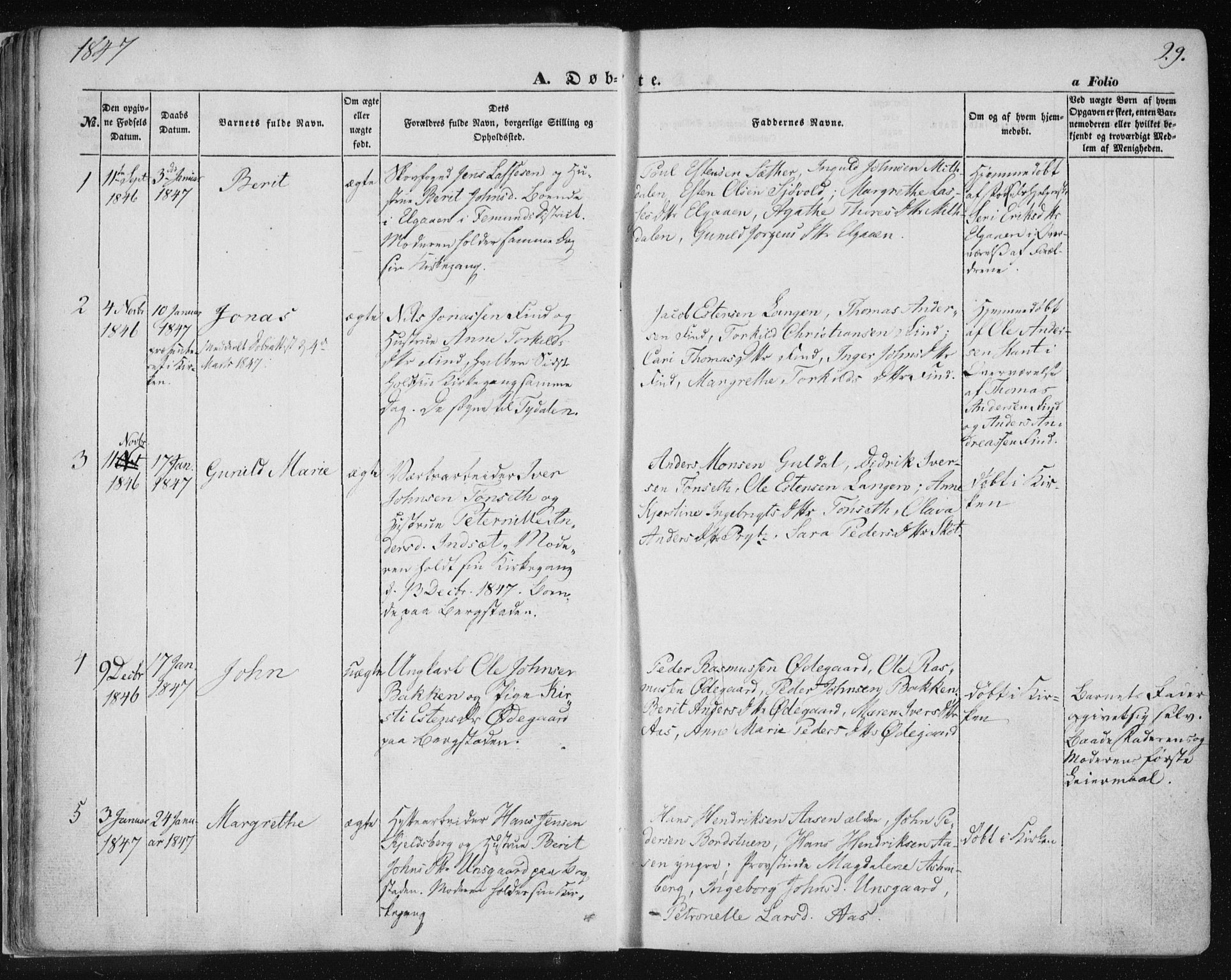 Ministerialprotokoller, klokkerbøker og fødselsregistre - Sør-Trøndelag, SAT/A-1456/681/L0931: Parish register (official) no. 681A09, 1845-1859, p. 29