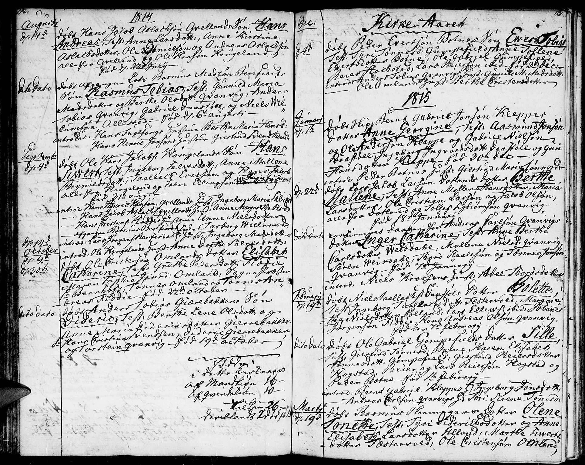Flekkefjord sokneprestkontor, SAK/1111-0012/F/Fa/Fab/L0002: Parish register (official) no. A 2, 1781-1832, p. 112-113
