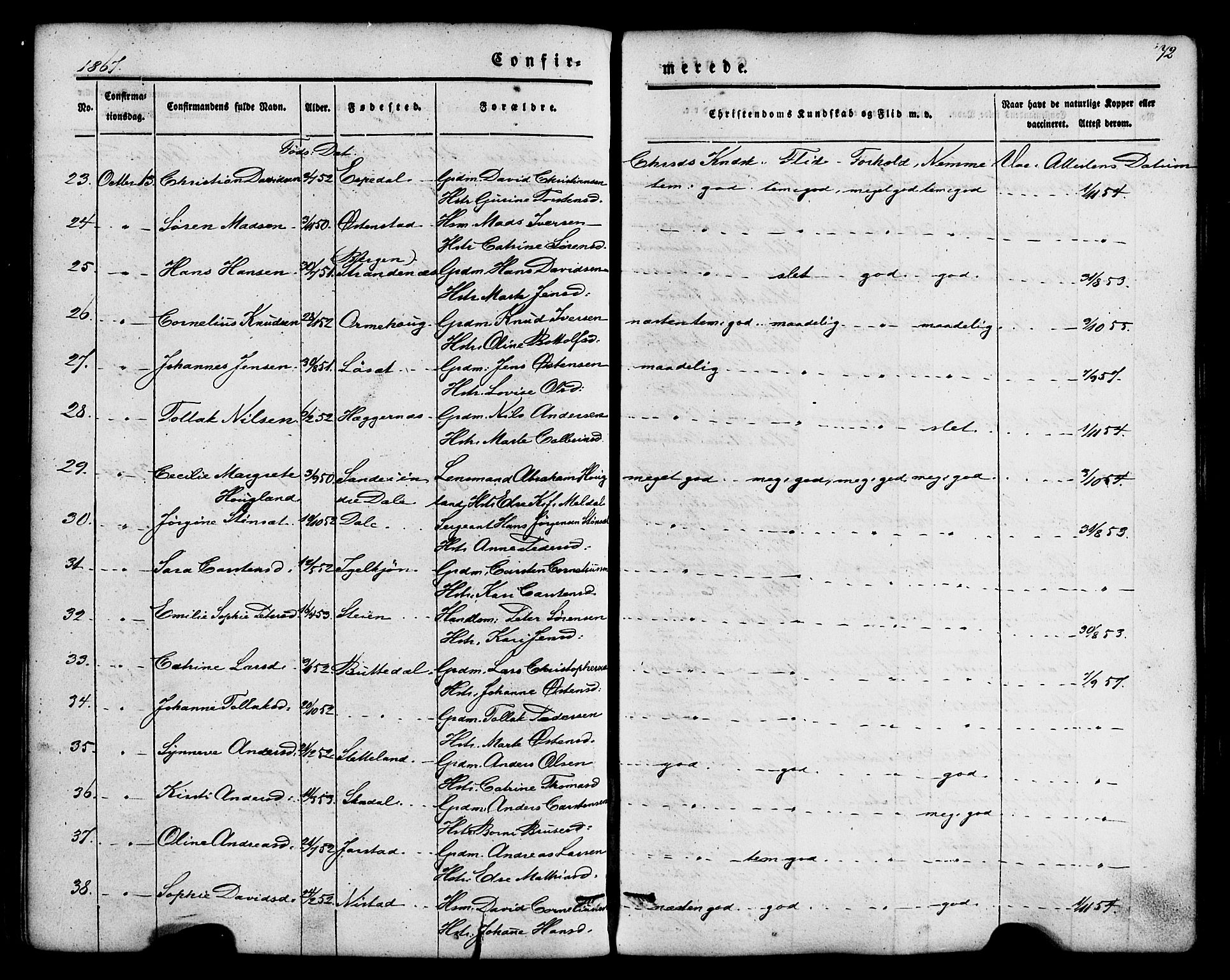 Fjaler sokneprestembete, SAB/A-79801/H/Haa/Haaa/L0008: Parish register (official) no. A 8, 1850-1886, p. 72