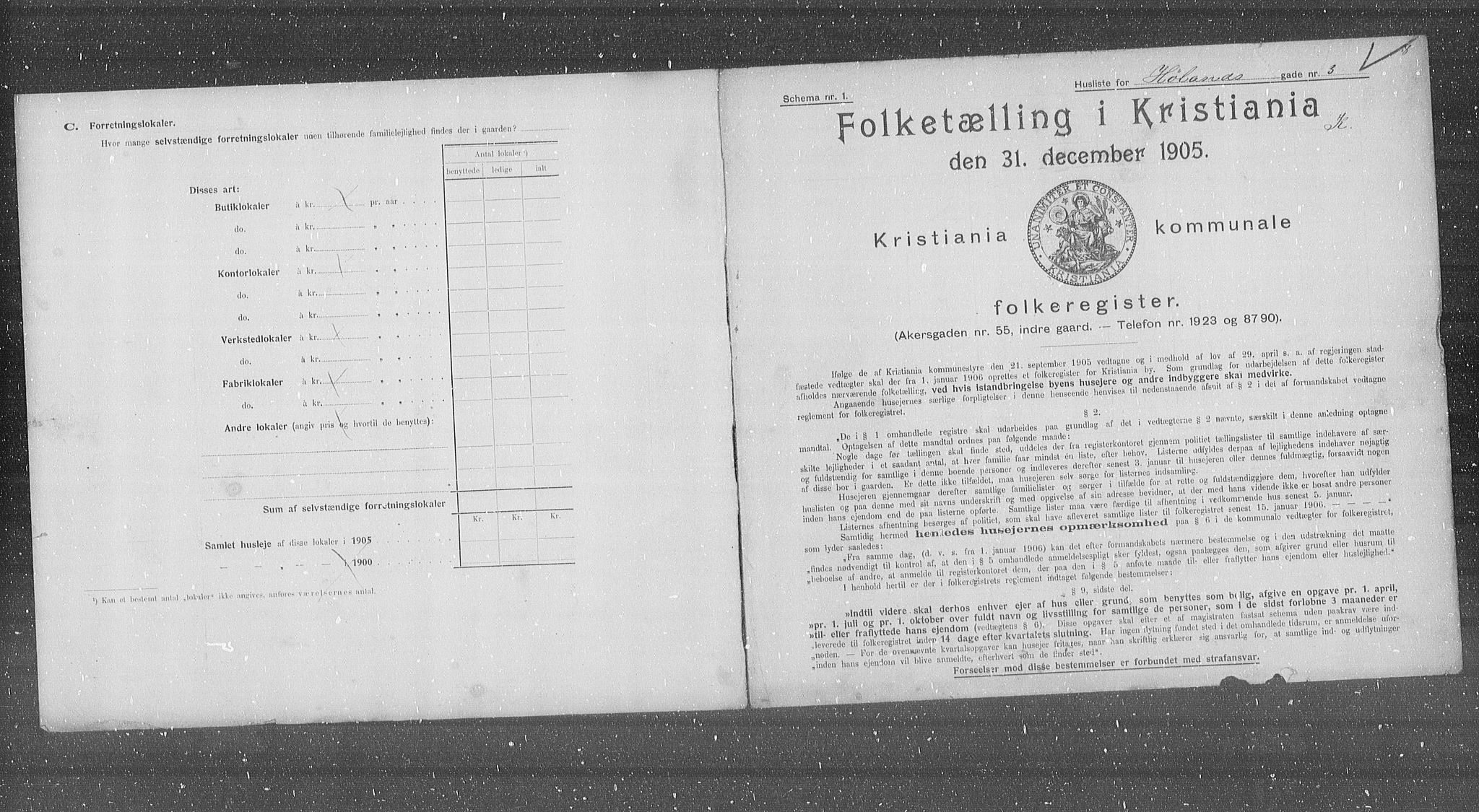 OBA, Municipal Census 1905 for Kristiania, 1905, p. 22299