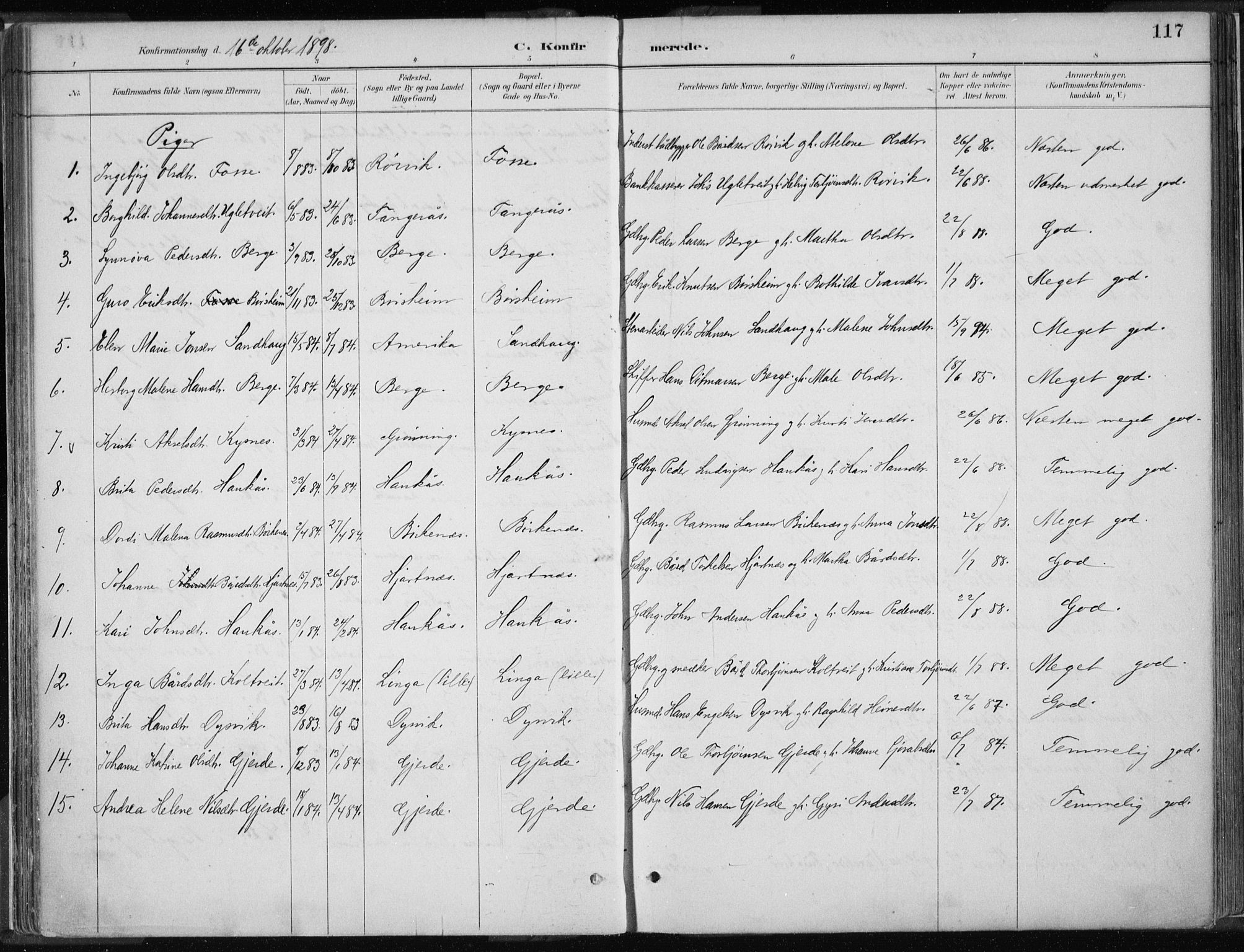 Strandebarm sokneprestembete, AV/SAB-A-78401/H/Haa: Parish register (official) no. B  1, 1886-1908, p. 117