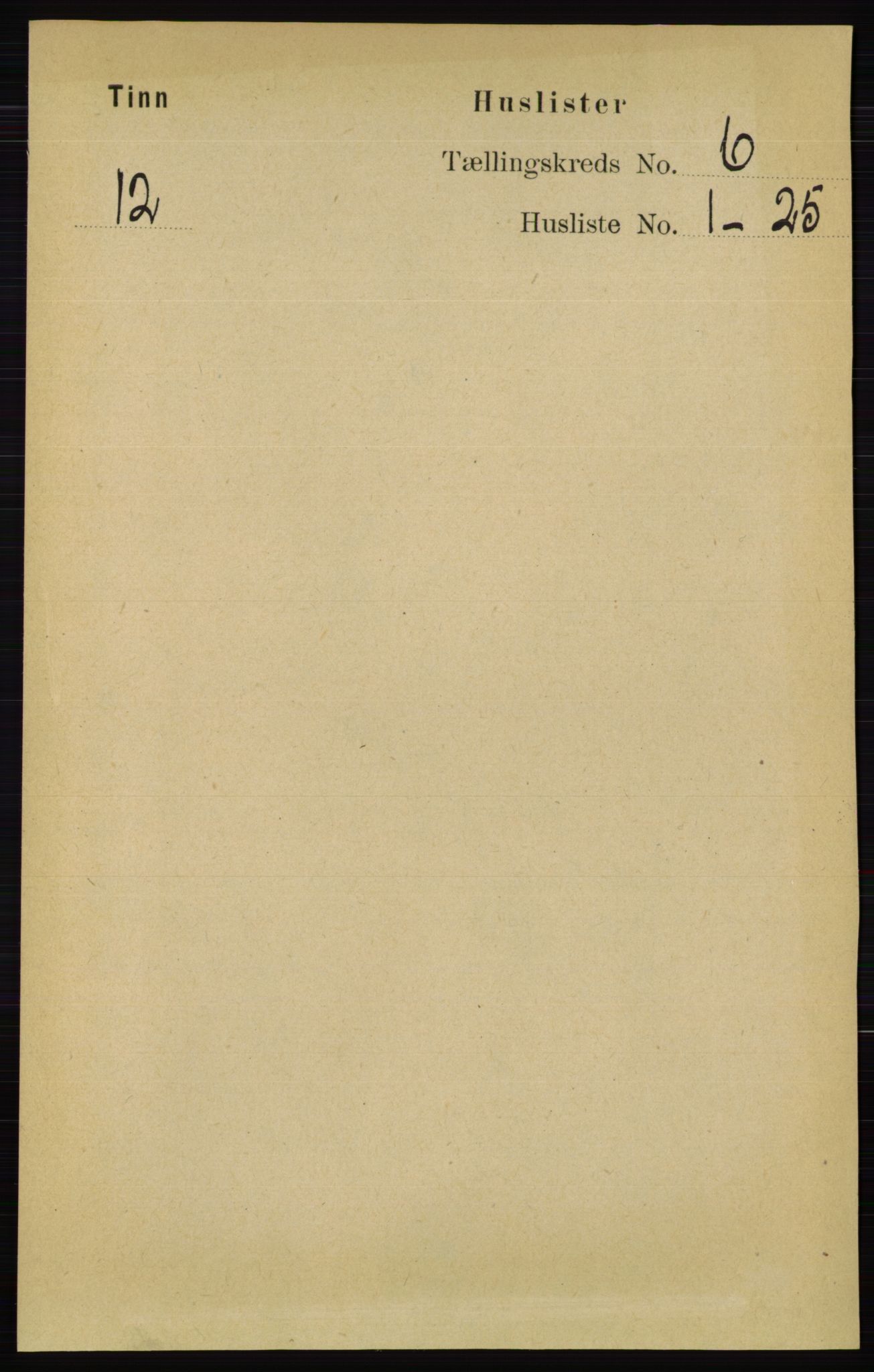 RA, 1891 census for 0826 Tinn, 1891, p. 1158