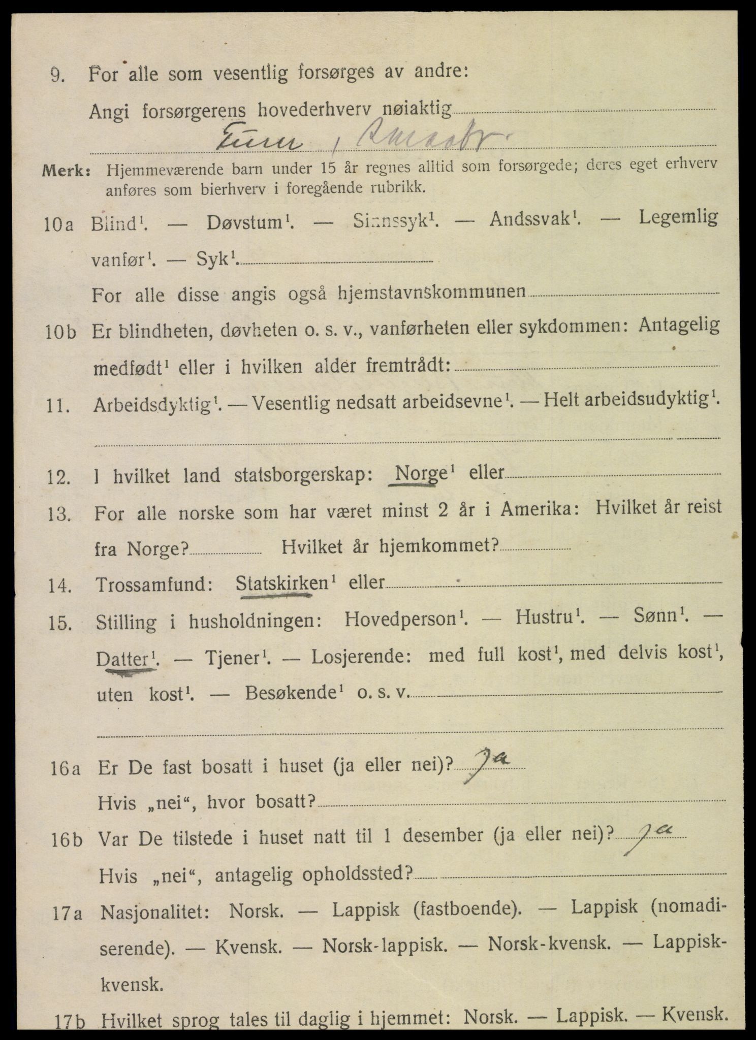 SAT, 1920 census for Hegra, 1920, p. 4855