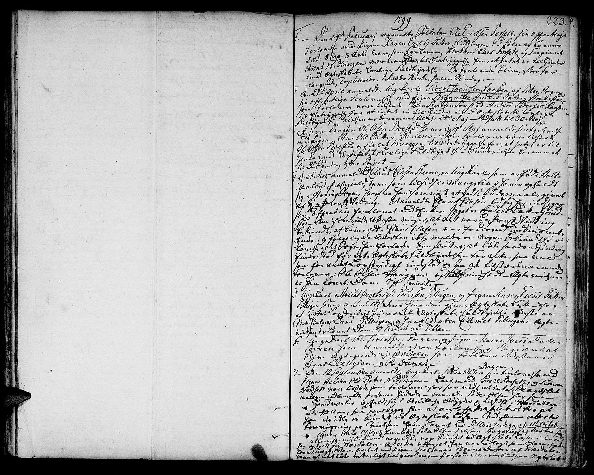 Ministerialprotokoller, klokkerbøker og fødselsregistre - Sør-Trøndelag, SAT/A-1456/618/L0438: Parish register (official) no. 618A03, 1783-1815, p. 223