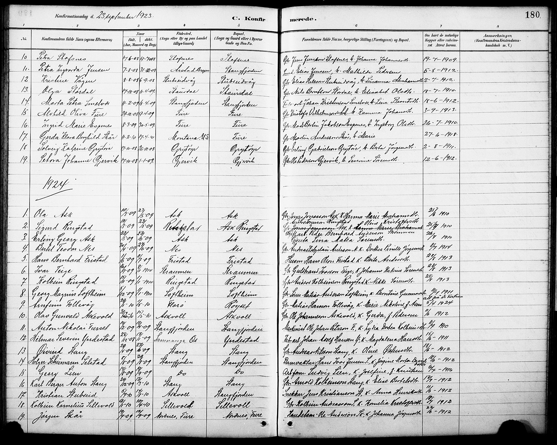 Askvoll sokneprestembete, AV/SAB-A-79501/H/Hab/Haba/L0003: Parish register (copy) no. A 3, 1886-1928, p. 180