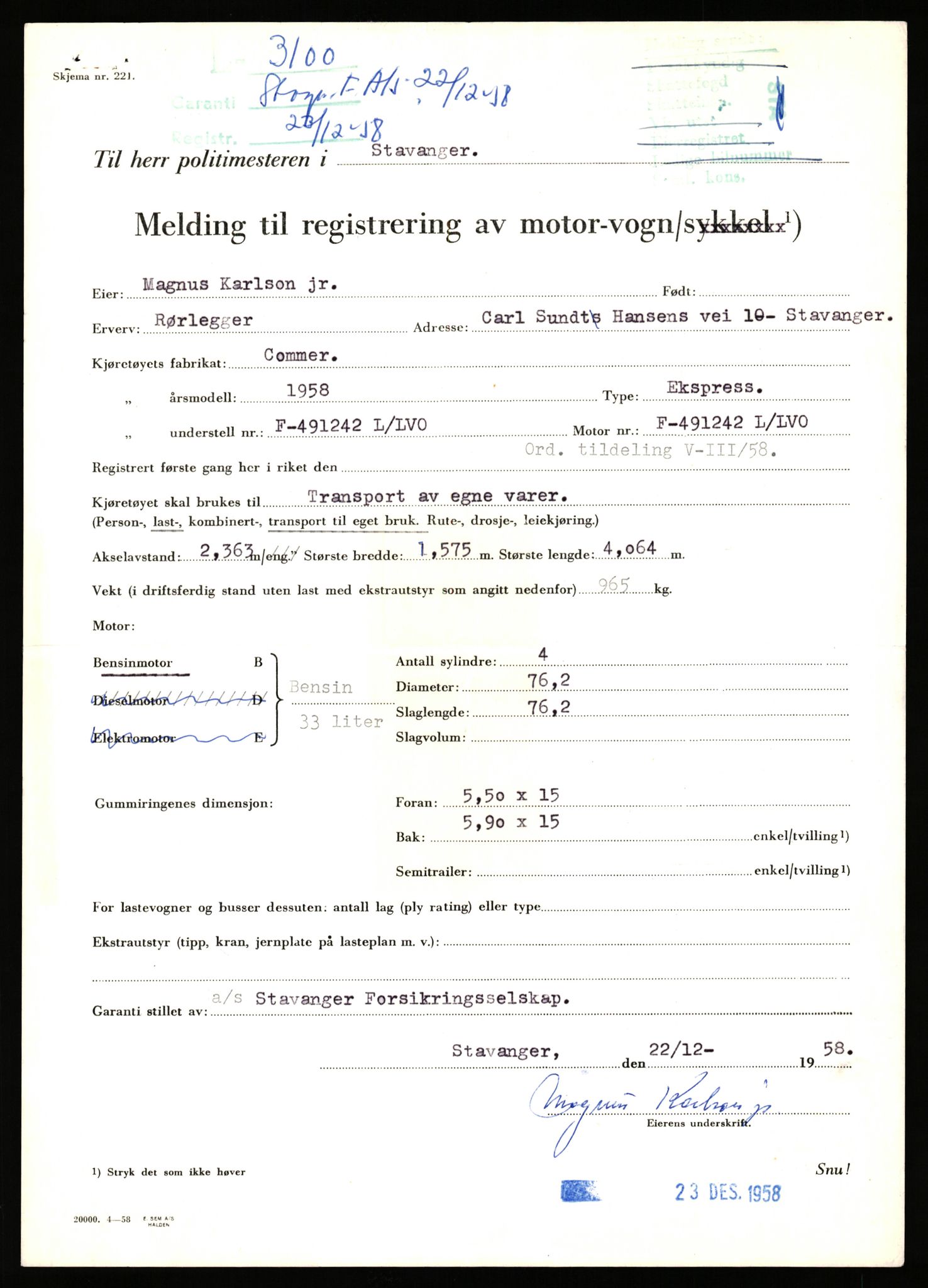 Stavanger trafikkstasjon, AV/SAST-A-101942/0/F/L0009: L-3000 - L-3349, 1930-1971, p. 605