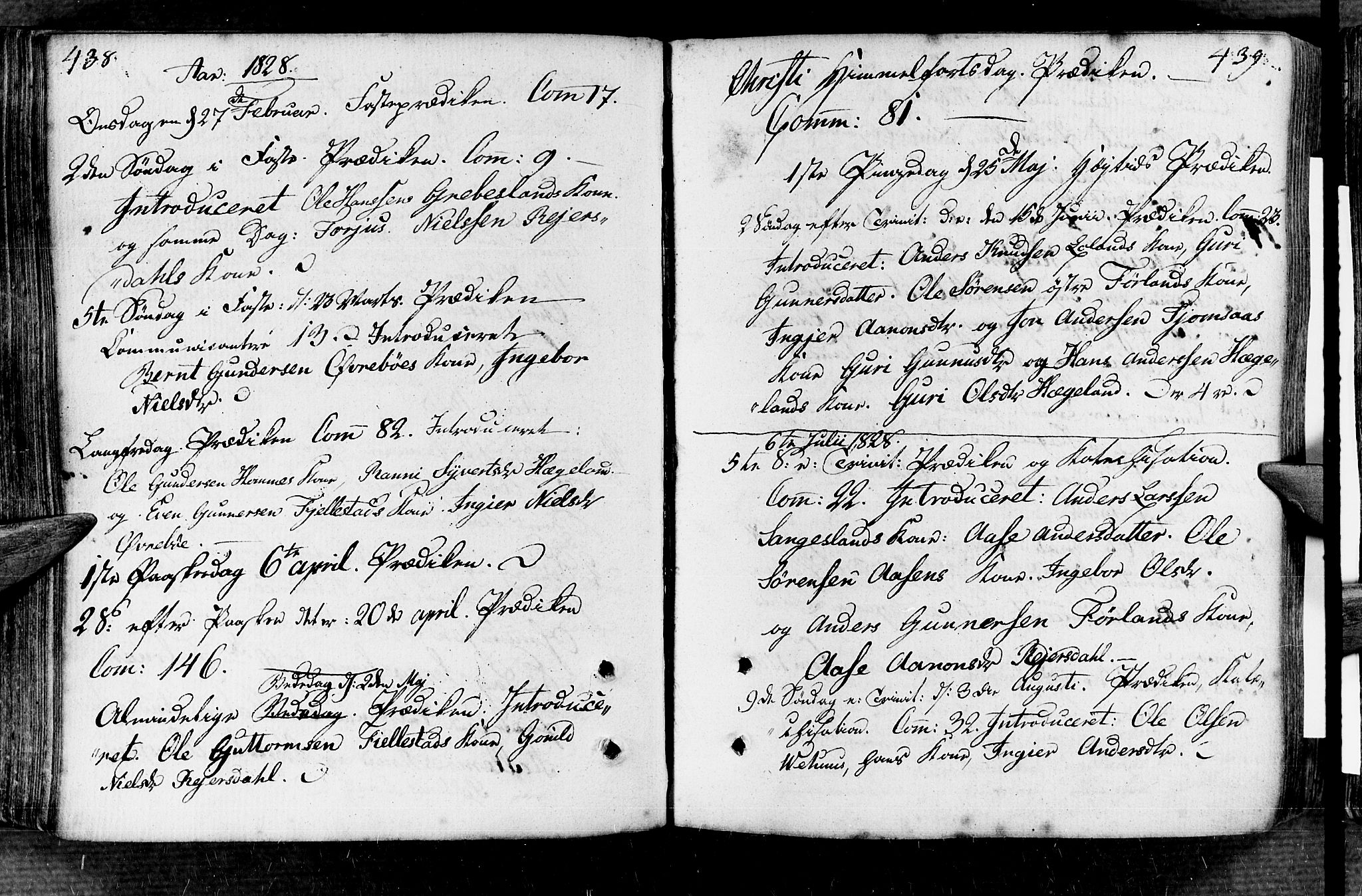 Vennesla sokneprestkontor, AV/SAK-1111-0045/Fa/Fac/L0002: Parish register (official) no. A 2, 1785-1834, p. 438-439