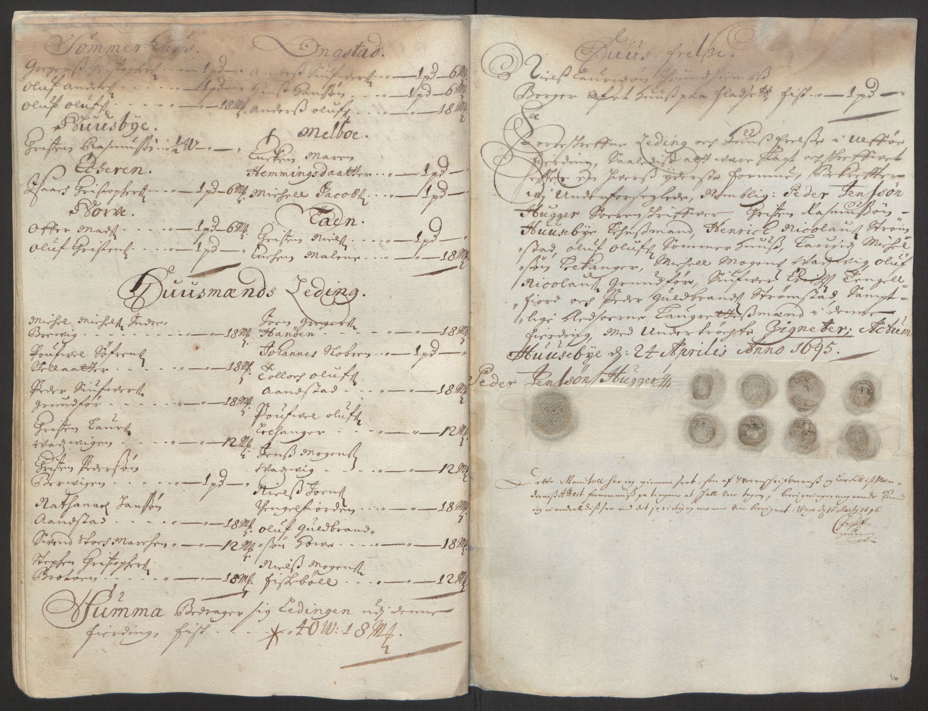Rentekammeret inntil 1814, Reviderte regnskaper, Fogderegnskap, RA/EA-4092/R67/L4677: Fogderegnskap Vesterålen, Andenes og Lofoten, 1694-1695, p. 294