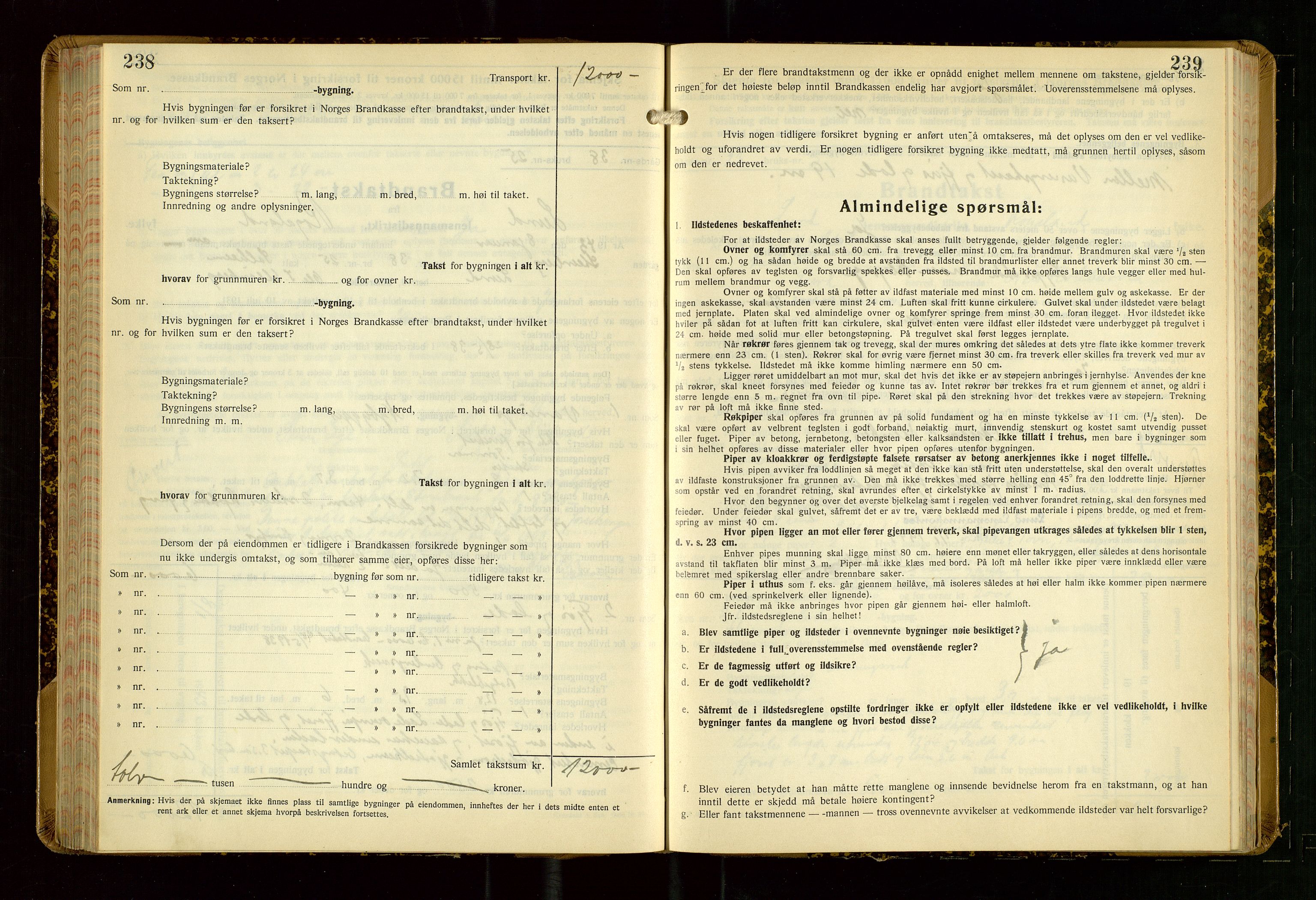 Lund lensmannskontor, AV/SAST-A-100303/Gob/L0006: "Brandtakstprotokoll", 1938-1951, p. 238-239