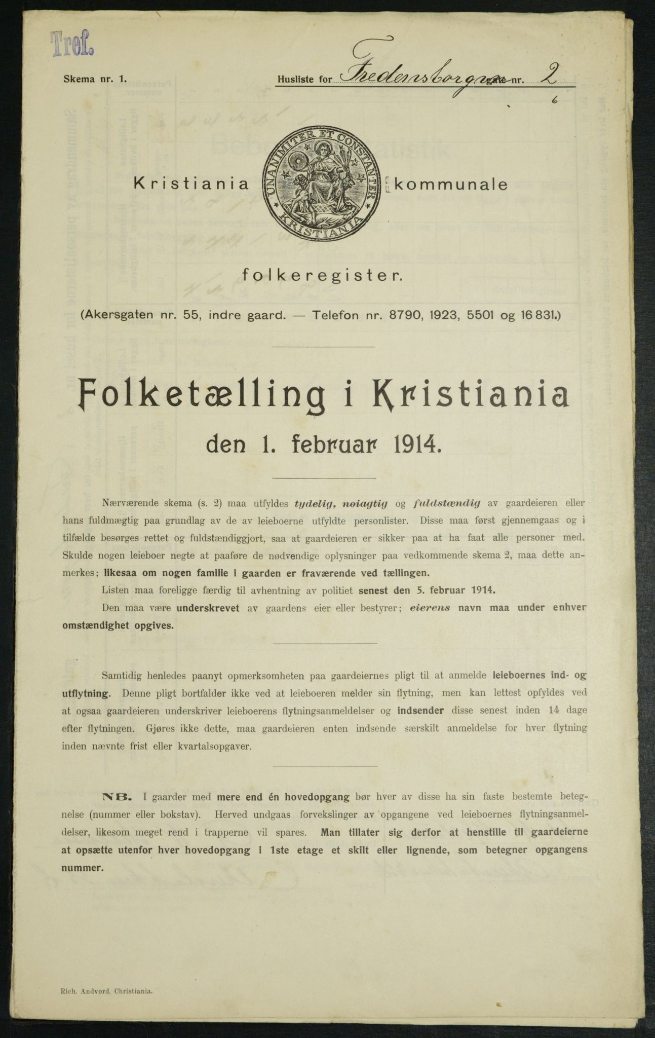 OBA, Municipal Census 1914 for Kristiania, 1914, p. 25647