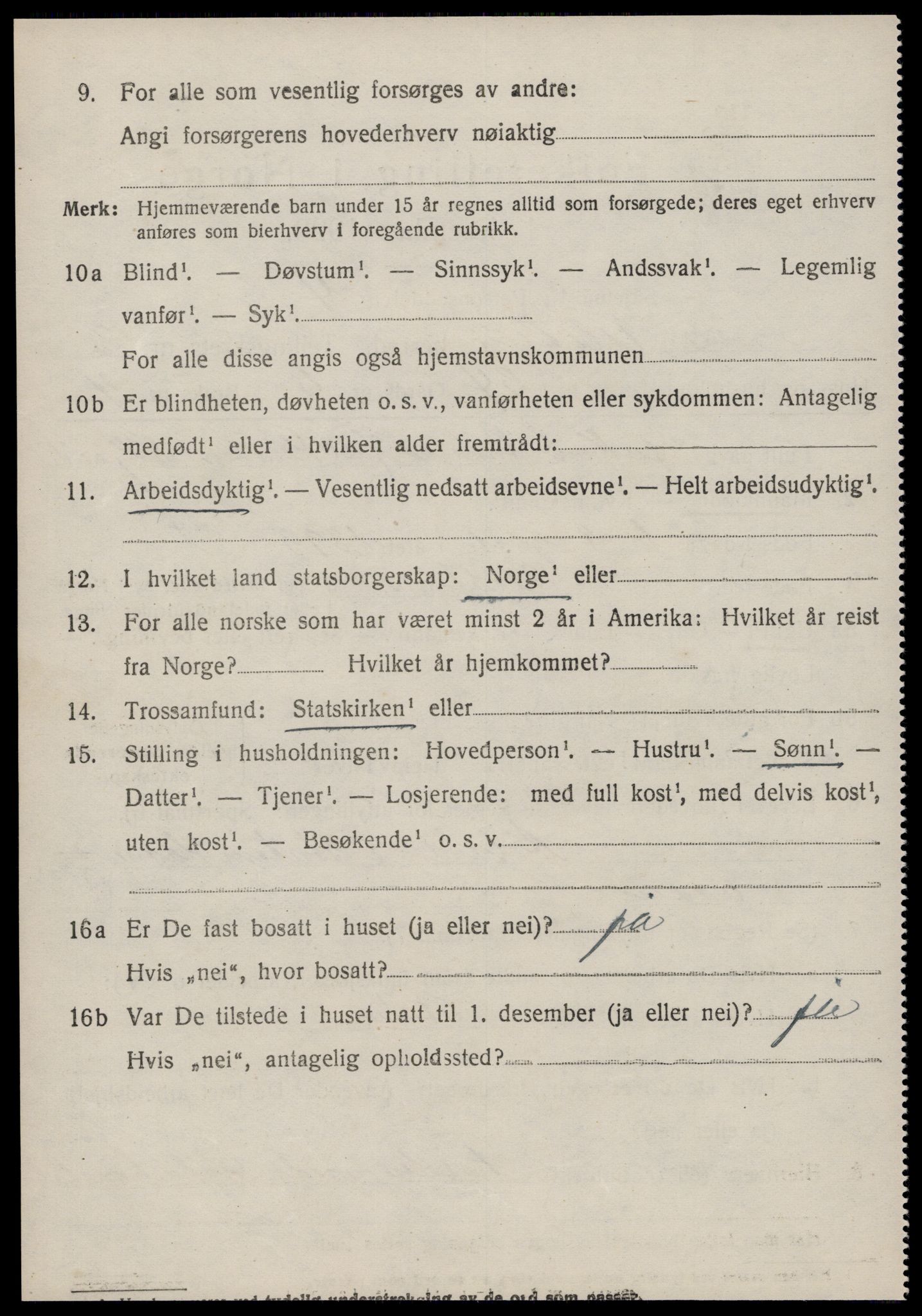 SAT, 1920 census for Ulstein, 1920, p. 1615