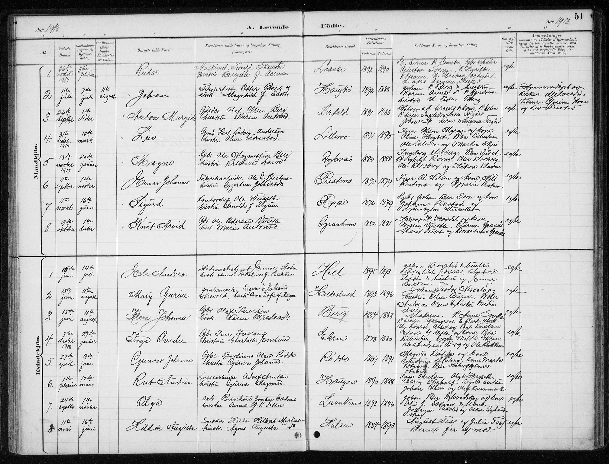 Ministerialprotokoller, klokkerbøker og fødselsregistre - Nord-Trøndelag, AV/SAT-A-1458/710/L0096: Parish register (copy) no. 710C01, 1892-1925, p. 51