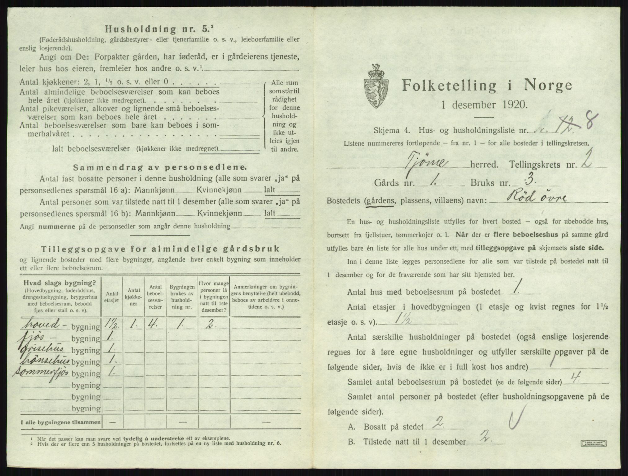 SAKO, 1920 census for Tjøme, 1920, p. 367