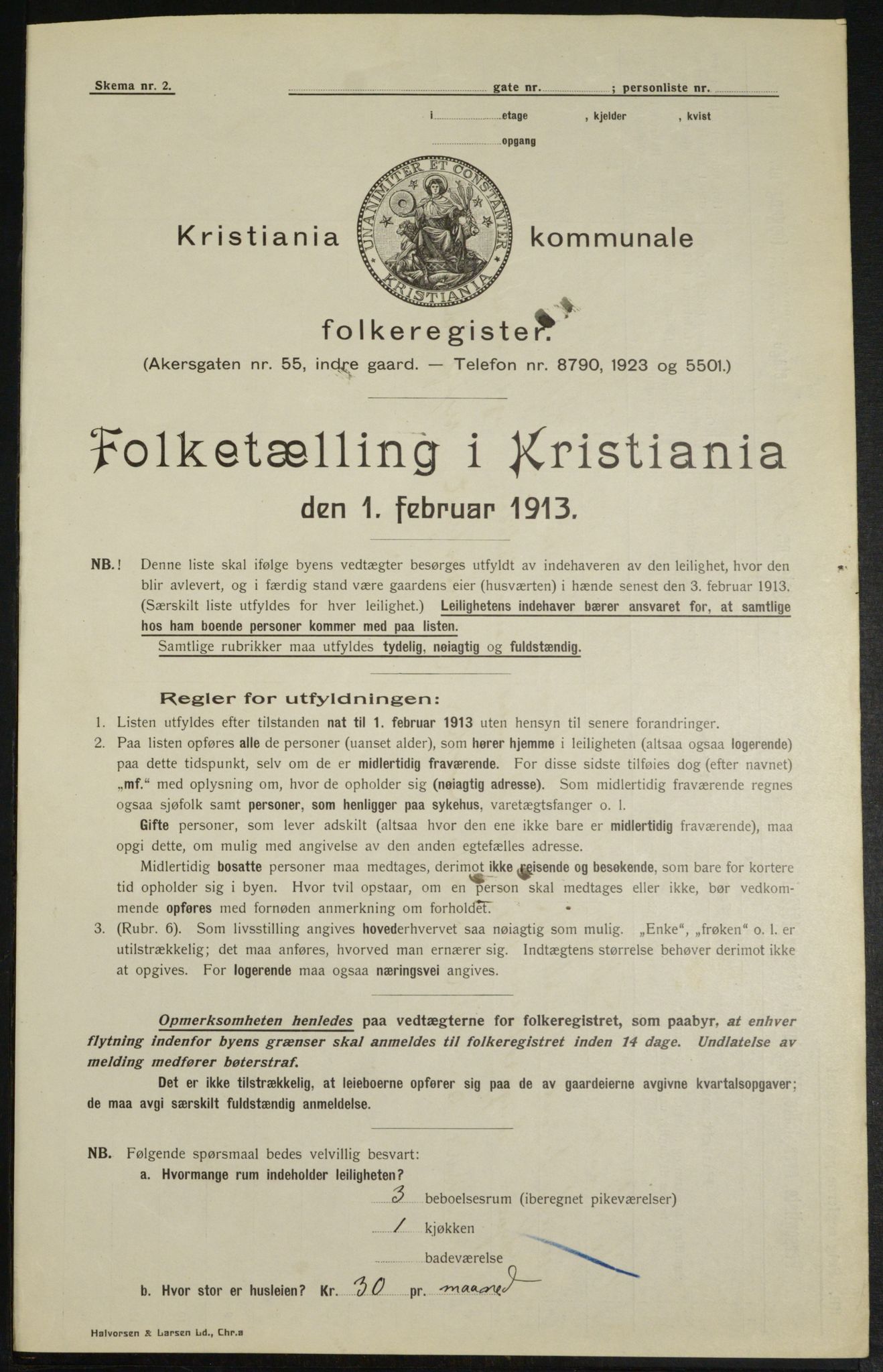 OBA, Municipal Census 1913 for Kristiania, 1913, p. 90484