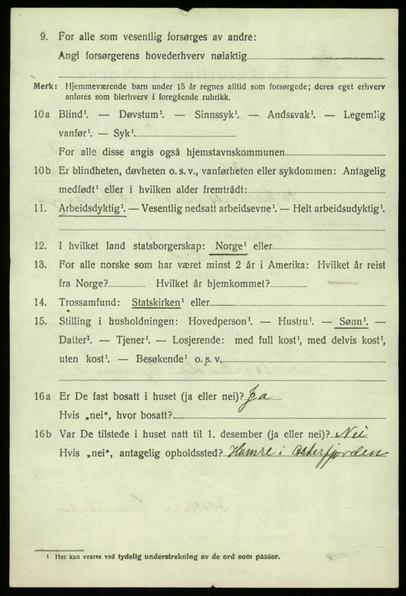 SAB, 1920 census for Herdla, 1920, p. 3298