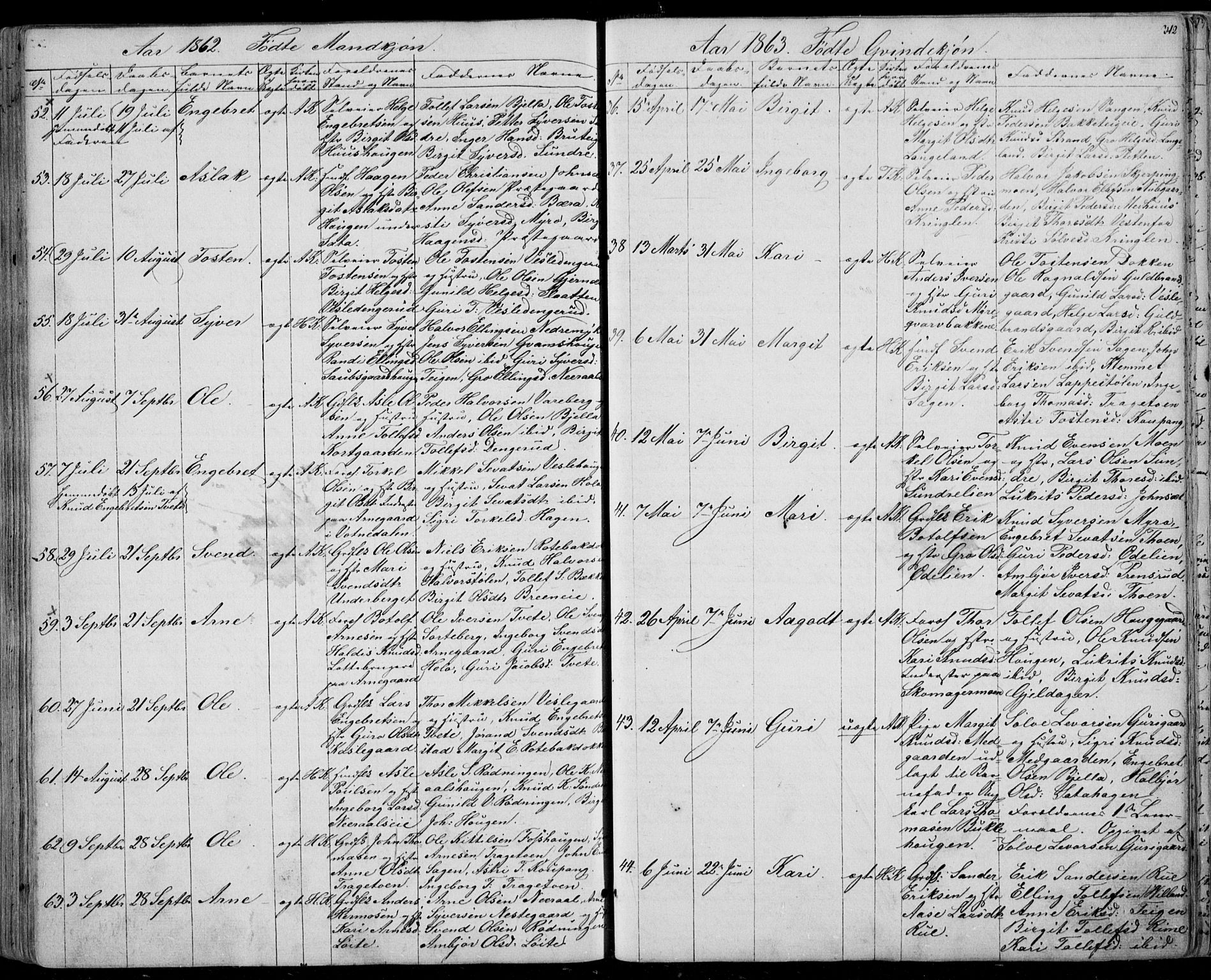 Ål kirkebøker, SAKO/A-249/F/Fa/L0006: Parish register (official) no. I 6, 1849-1864, p. 312