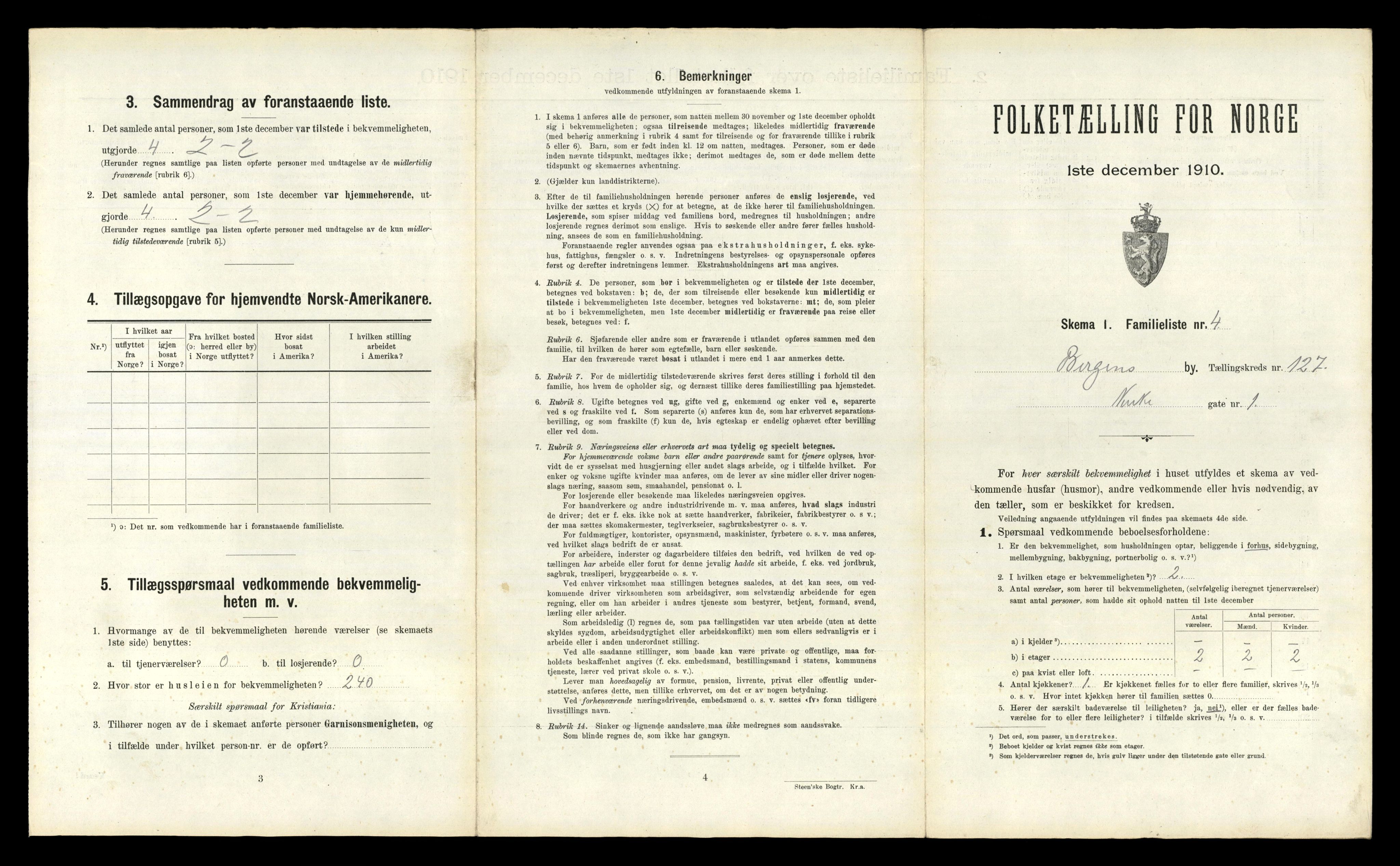 RA, 1910 census for Bergen, 1910, p. 43975