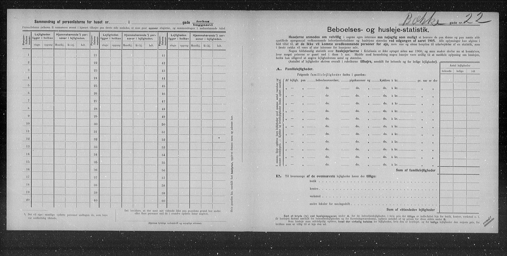 OBA, Municipal Census 1905 for Kristiania, 1905, p. 5779