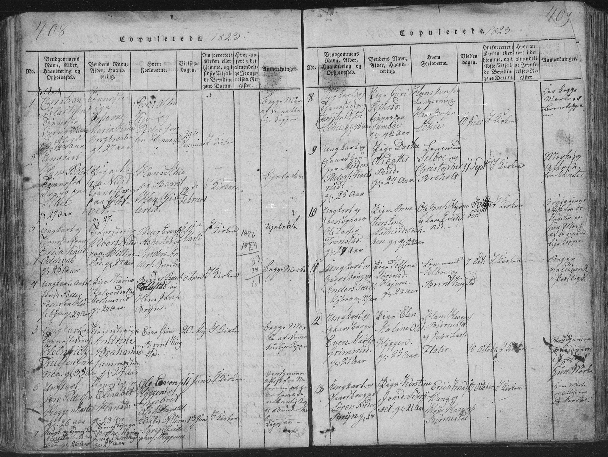 Røyken kirkebøker, SAKO/A-241/G/Ga/L0003: Parish register (copy) no. 3, 1814-1856, p. 408-409