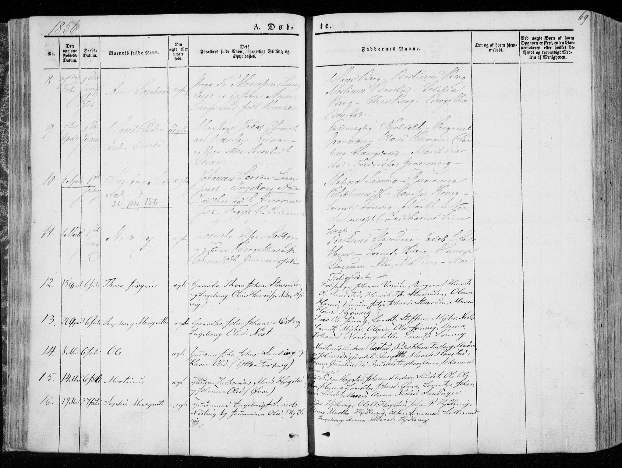 Ministerialprotokoller, klokkerbøker og fødselsregistre - Nord-Trøndelag, SAT/A-1458/722/L0218: Parish register (official) no. 722A05, 1843-1868, p. 69