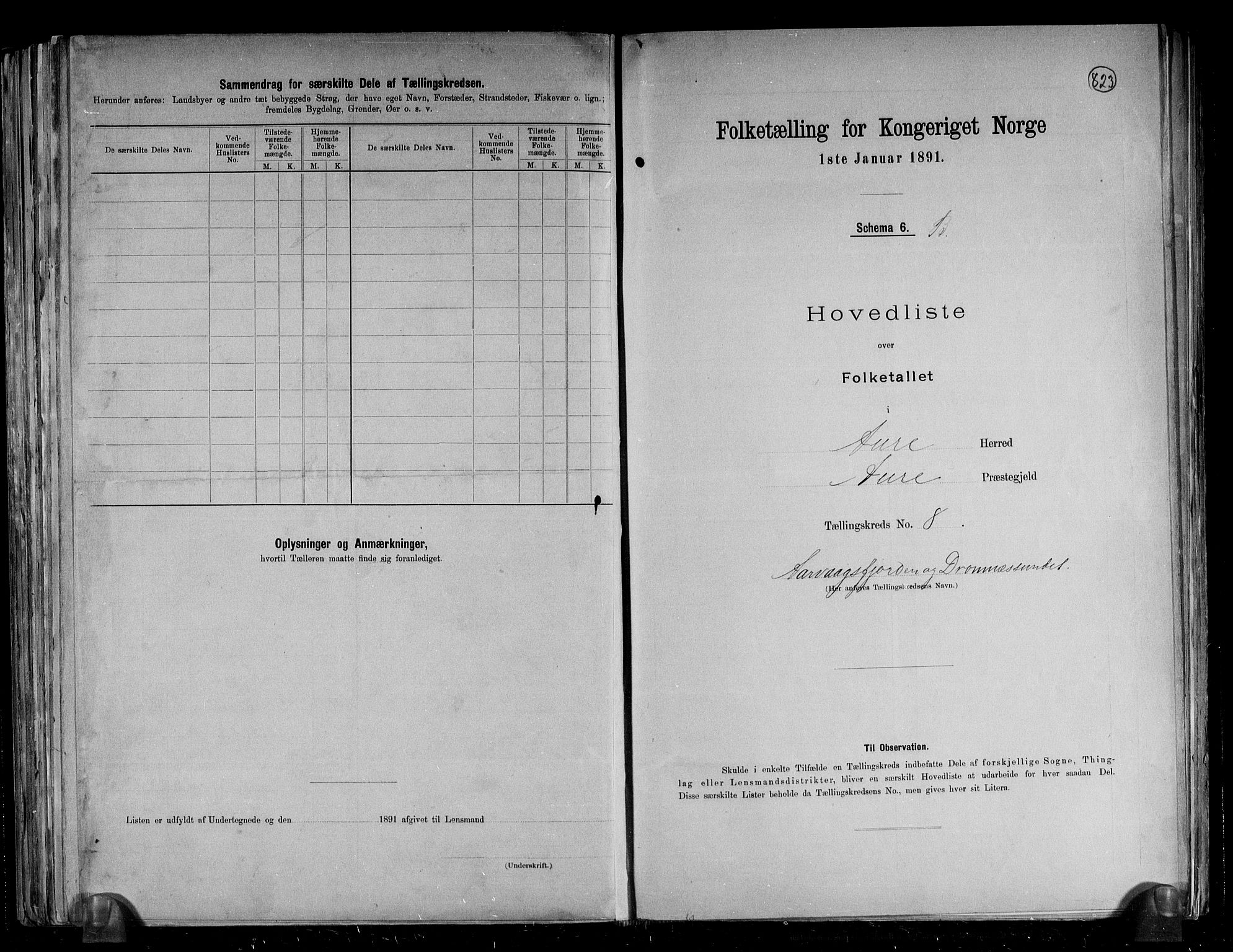 RA, 1891 census for 1569 Aure, 1891, p. 21