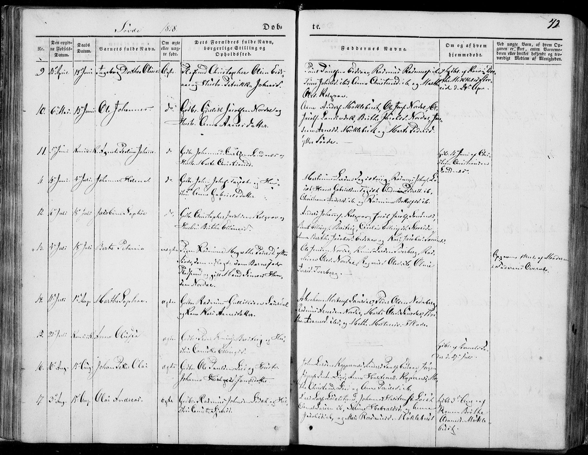 Ministerialprotokoller, klokkerbøker og fødselsregistre - Møre og Romsdal, AV/SAT-A-1454/502/L0023: Parish register (official) no. 502A01, 1844-1873, p. 42