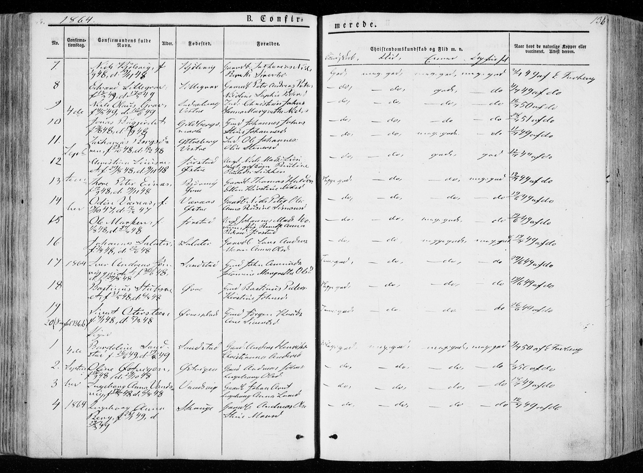 Ministerialprotokoller, klokkerbøker og fødselsregistre - Nord-Trøndelag, SAT/A-1458/722/L0218: Parish register (official) no. 722A05, 1843-1868, p. 136