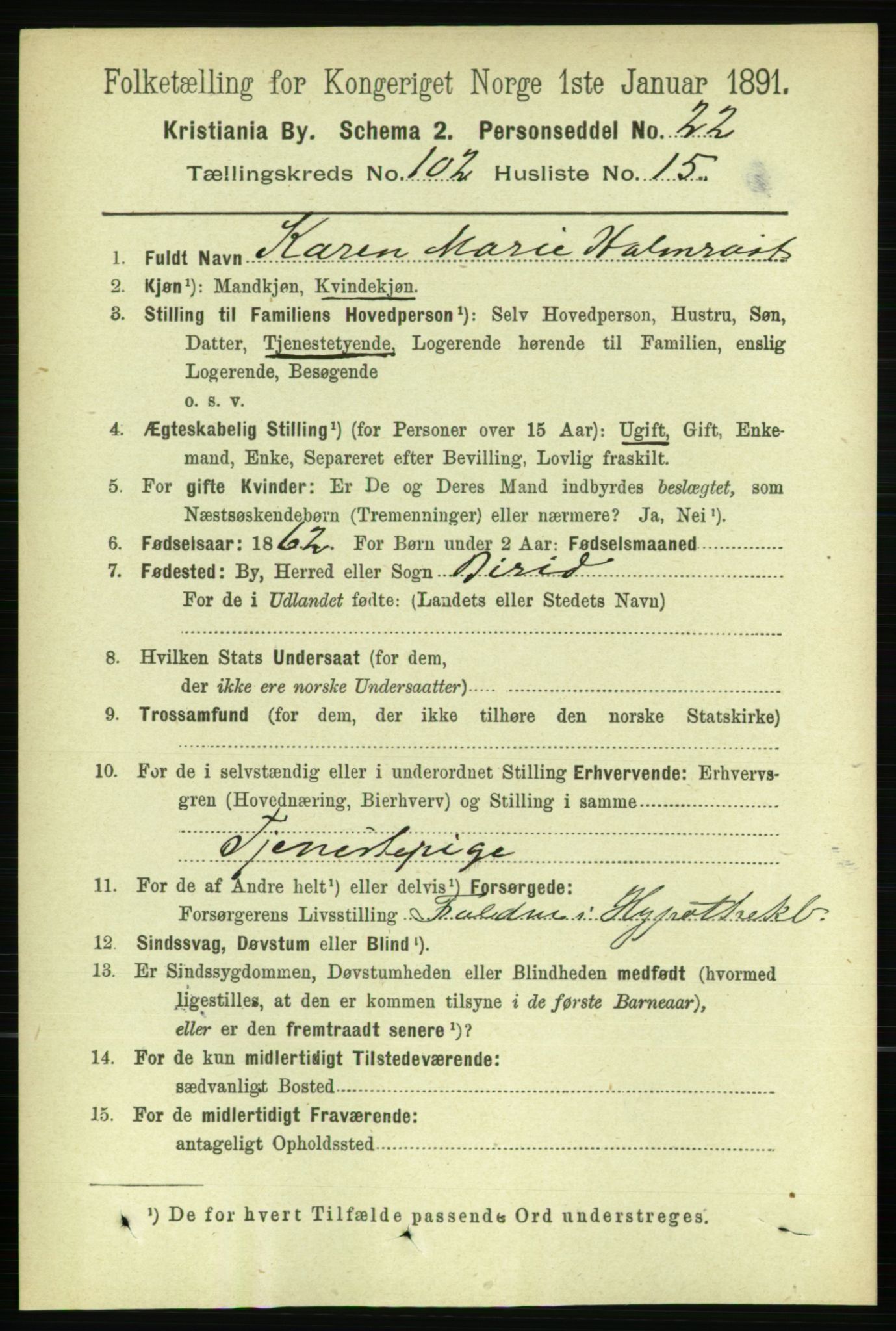 RA, 1891 census for 0301 Kristiania, 1891, p. 50934