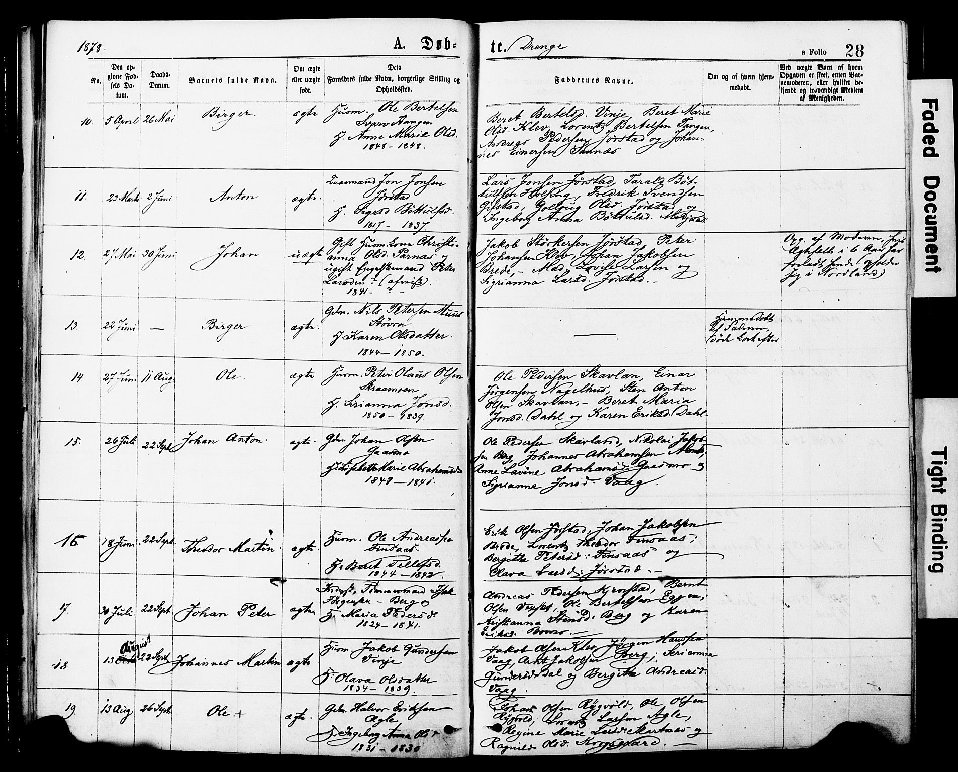 Ministerialprotokoller, klokkerbøker og fødselsregistre - Nord-Trøndelag, SAT/A-1458/749/L0473: Parish register (official) no. 749A07, 1873-1887, p. 28