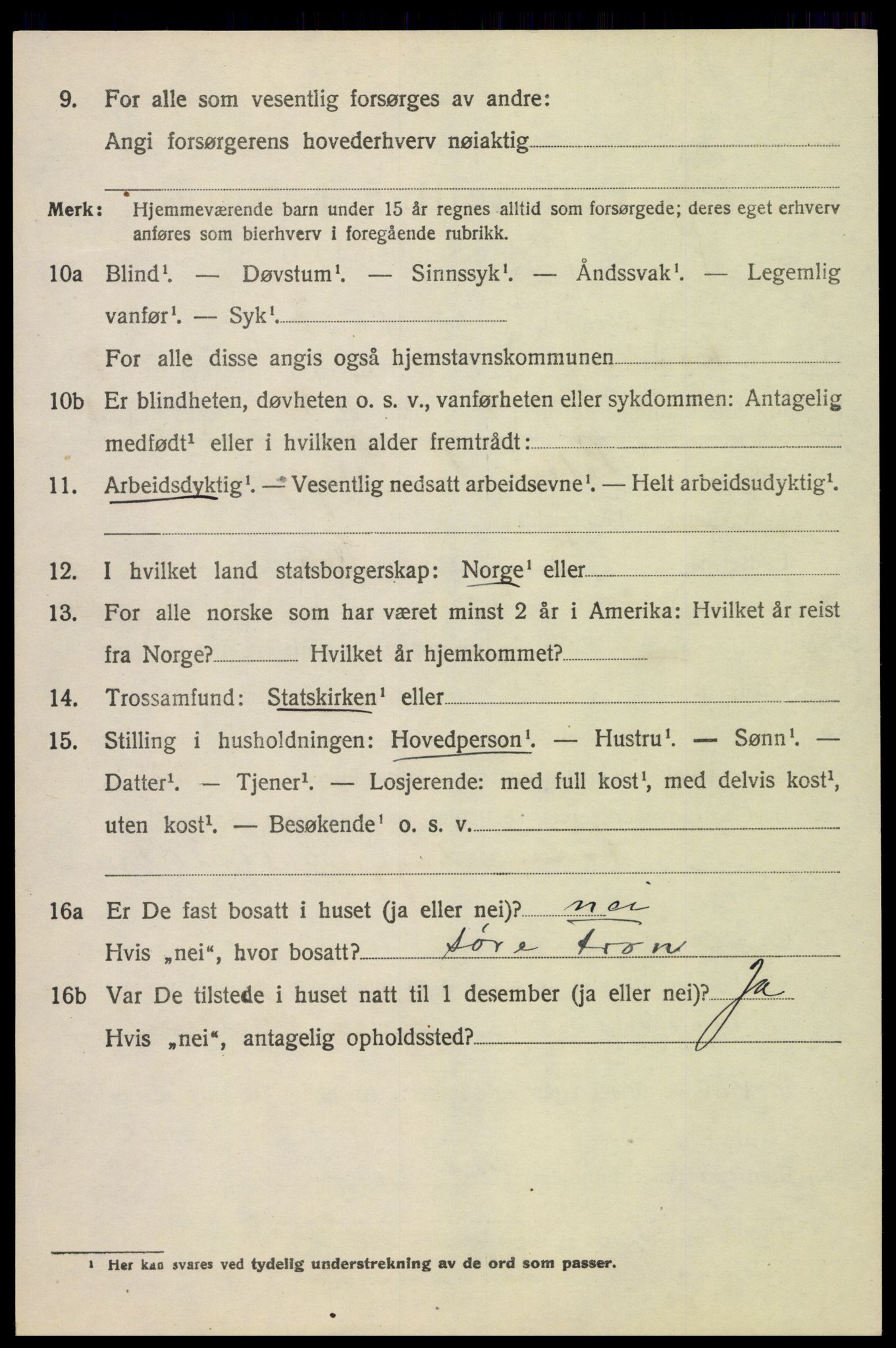 SAH, 1920 census for Fåberg, 1920, p. 7643