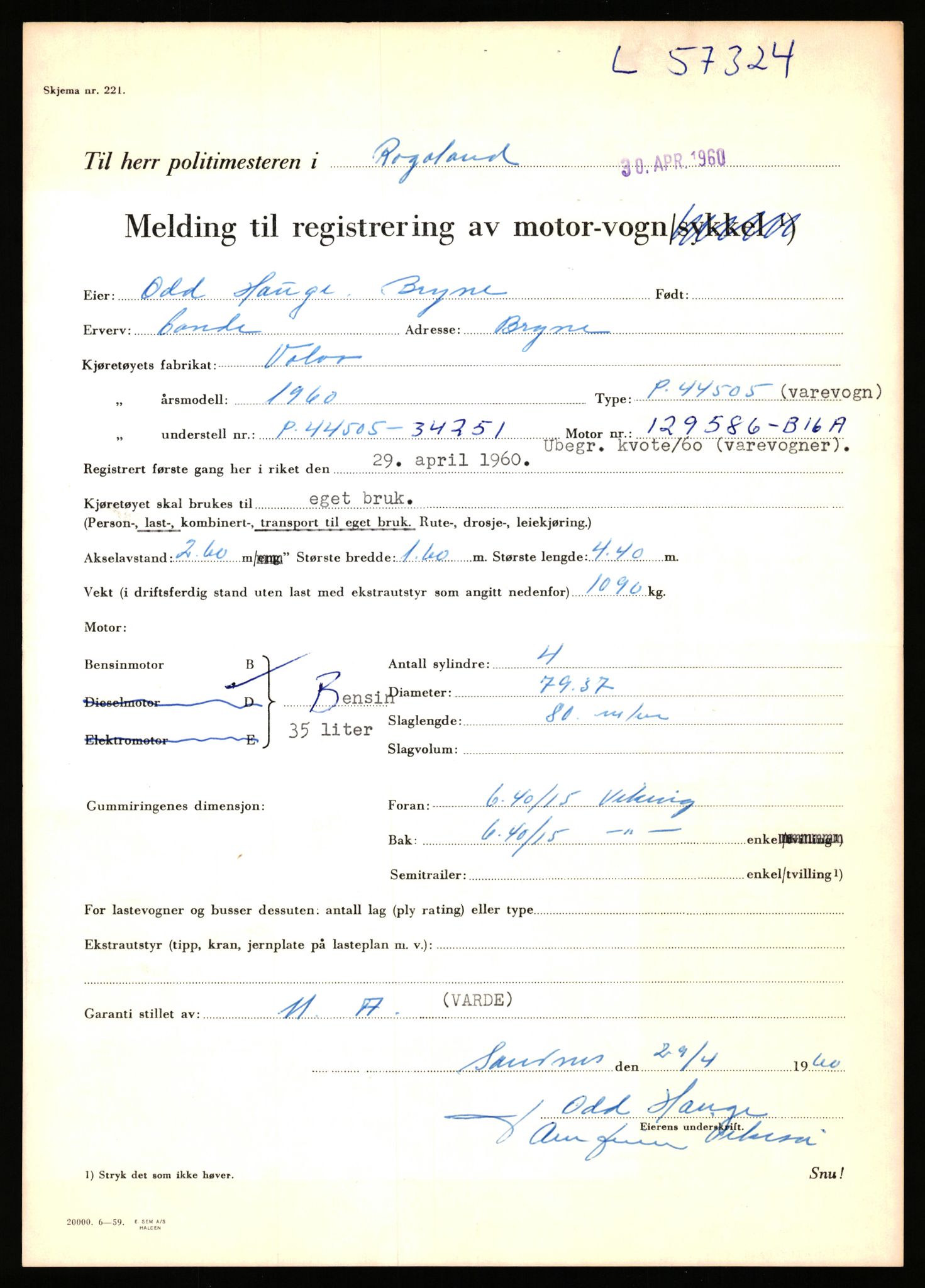 Stavanger trafikkstasjon, AV/SAST-A-101942/0/F/L0057: L-57200 - L-57999, 1930-1971, p. 467