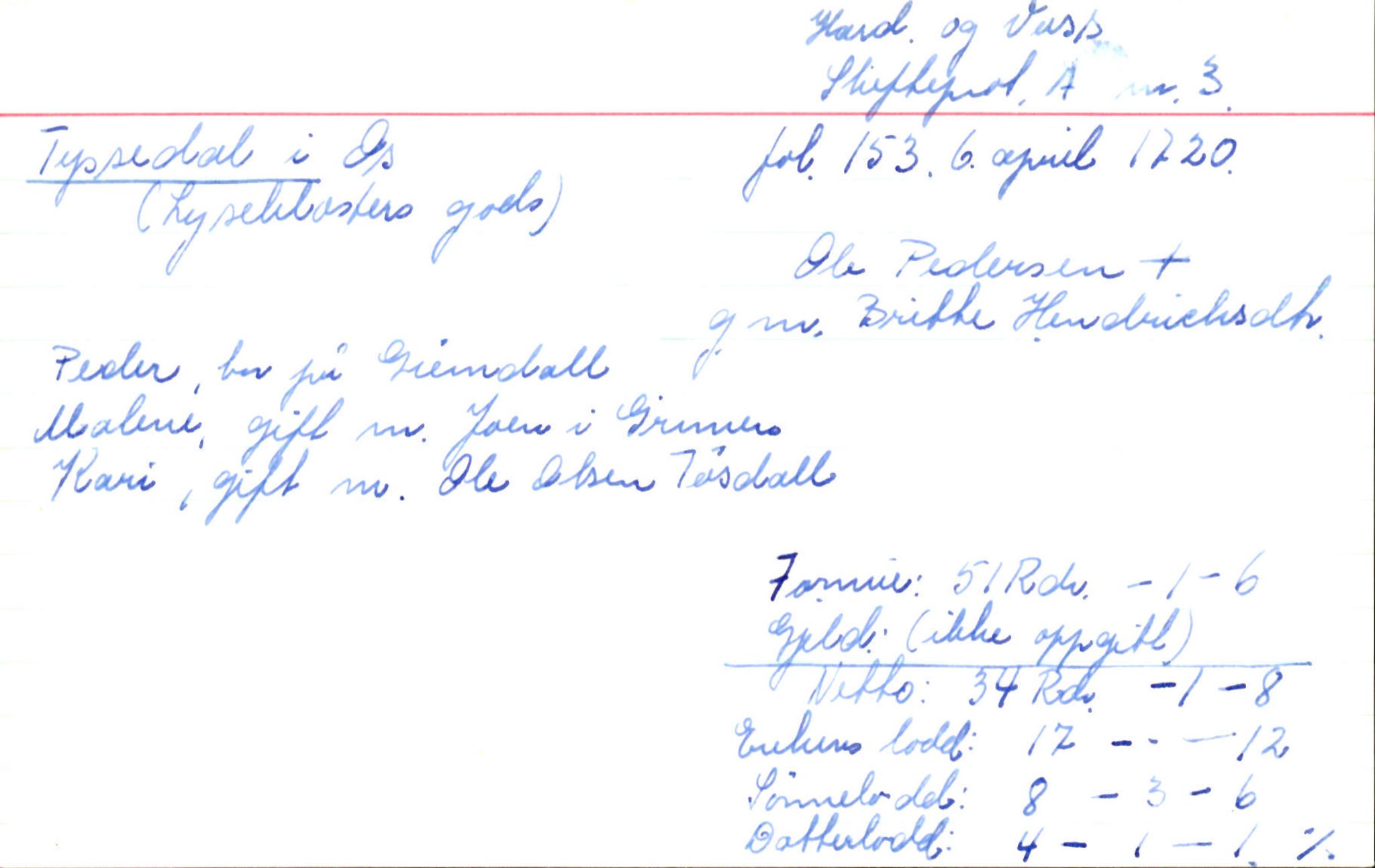 Skiftekort ved Statsarkivet i Bergen, SAB/SKIFTEKORT/002/L0001: Skifteprotokoll nr. 1-3, 1695-1721, p. 1439