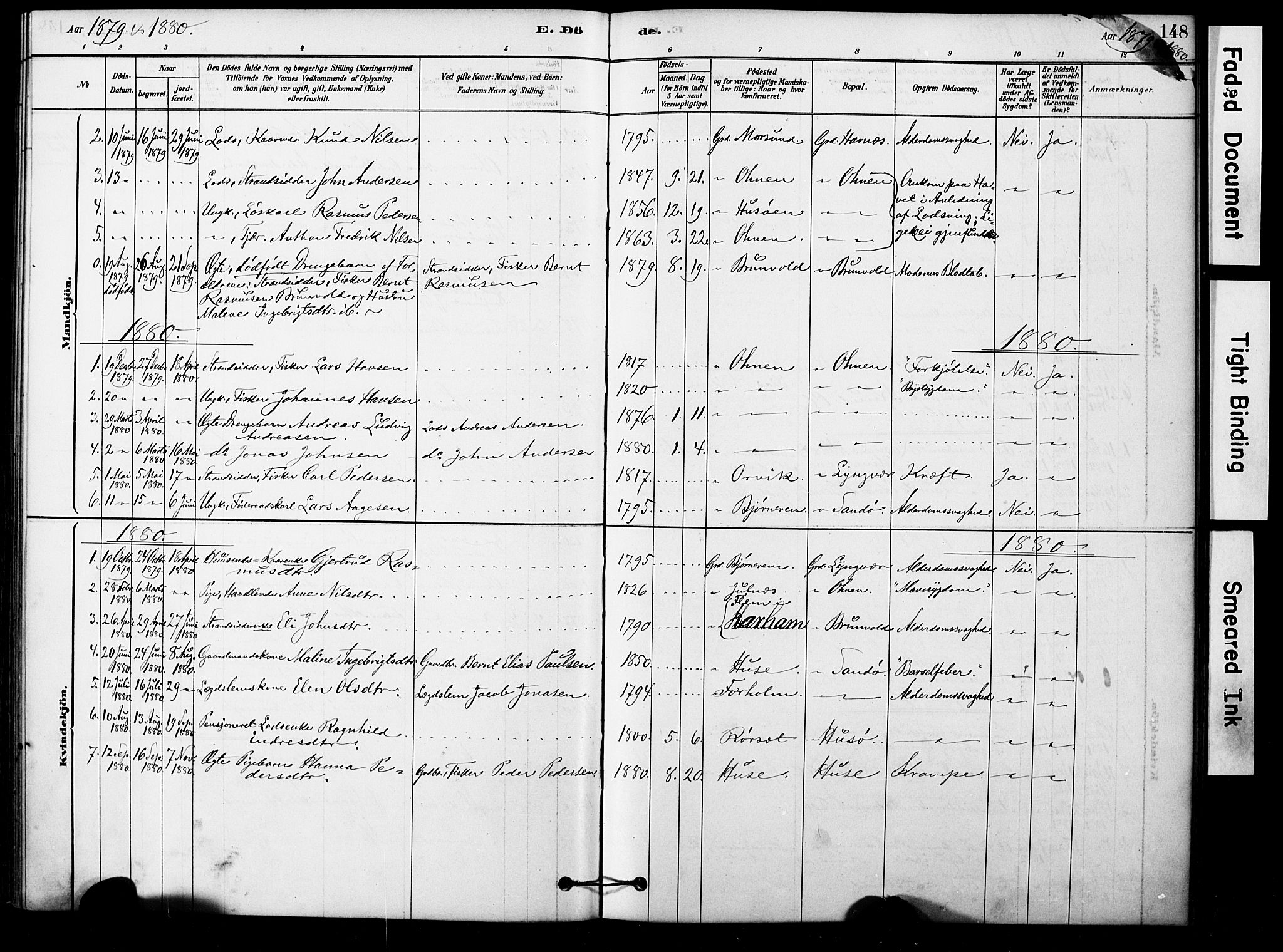 Ministerialprotokoller, klokkerbøker og fødselsregistre - Møre og Romsdal, AV/SAT-A-1454/561/L0729: Parish register (official) no. 561A03, 1878-1900, p. 148