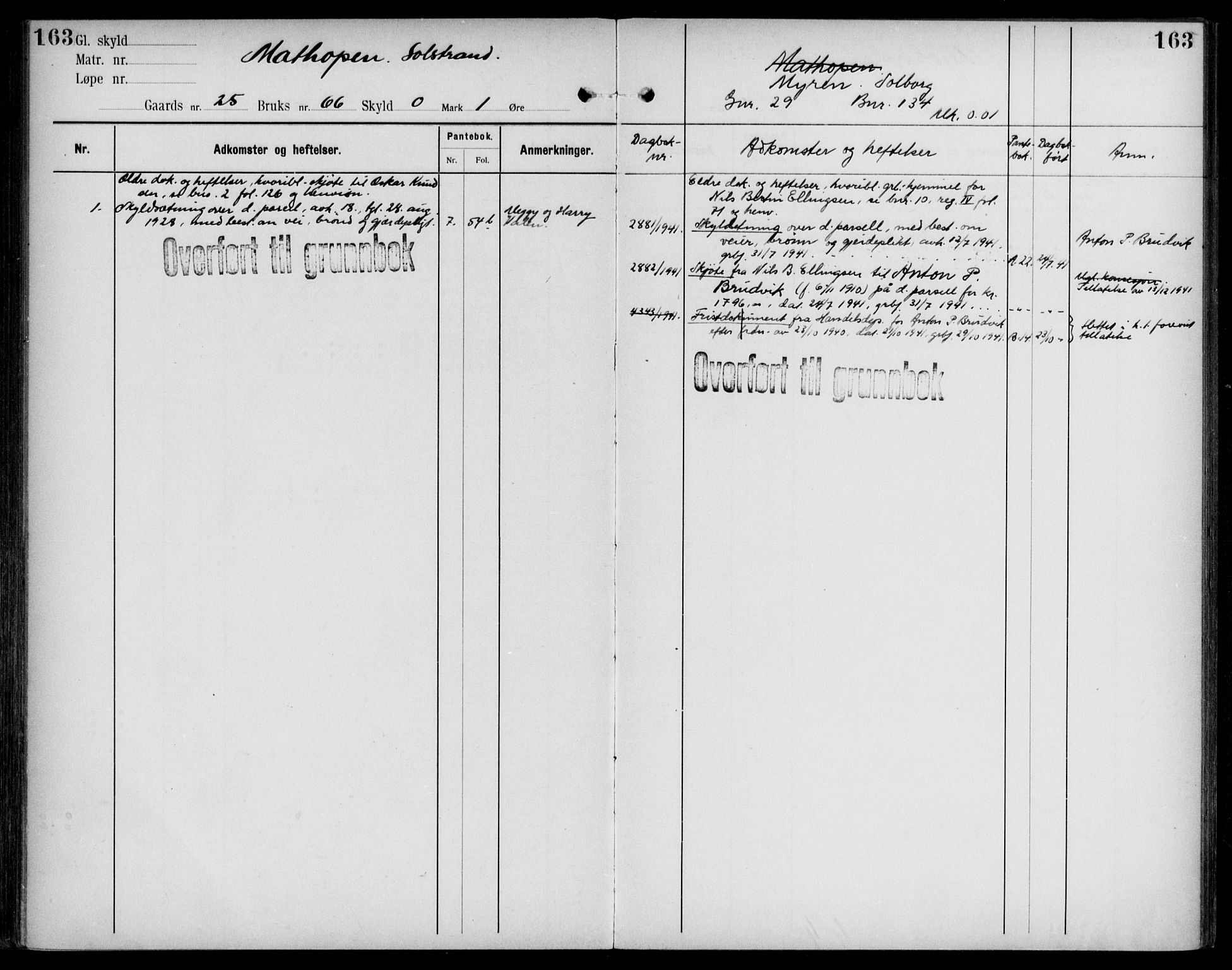 Midhordland sorenskriveri, AV/SAB-A-3001/1/G/Ga/Gab/L0108: Mortgage register no. II.A.b.108, p. 163