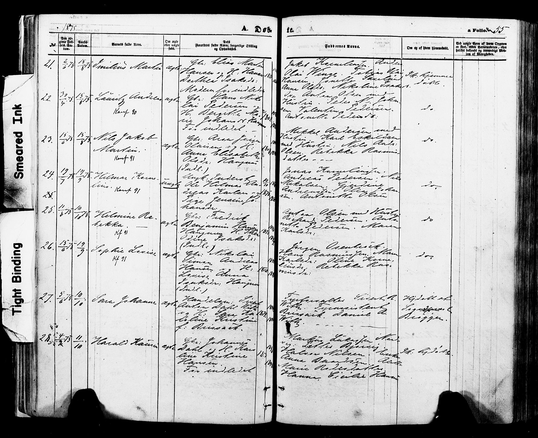Ministerialprotokoller, klokkerbøker og fødselsregistre - Nordland, SAT/A-1459/897/L1398: Parish register (official) no. 897A05 /2, 1867-1880, p. 55